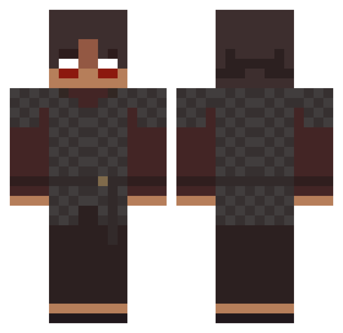 MyronIsDead Minecraft skin, front and back view