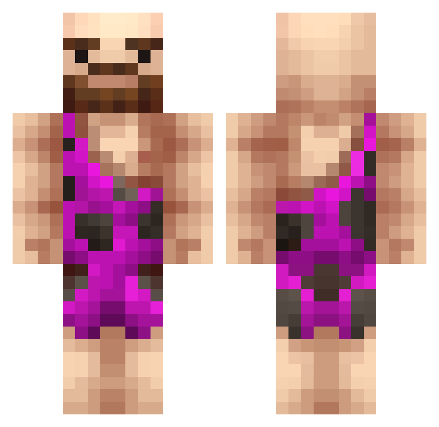 Zeppoo Minecraft skin, front and back view