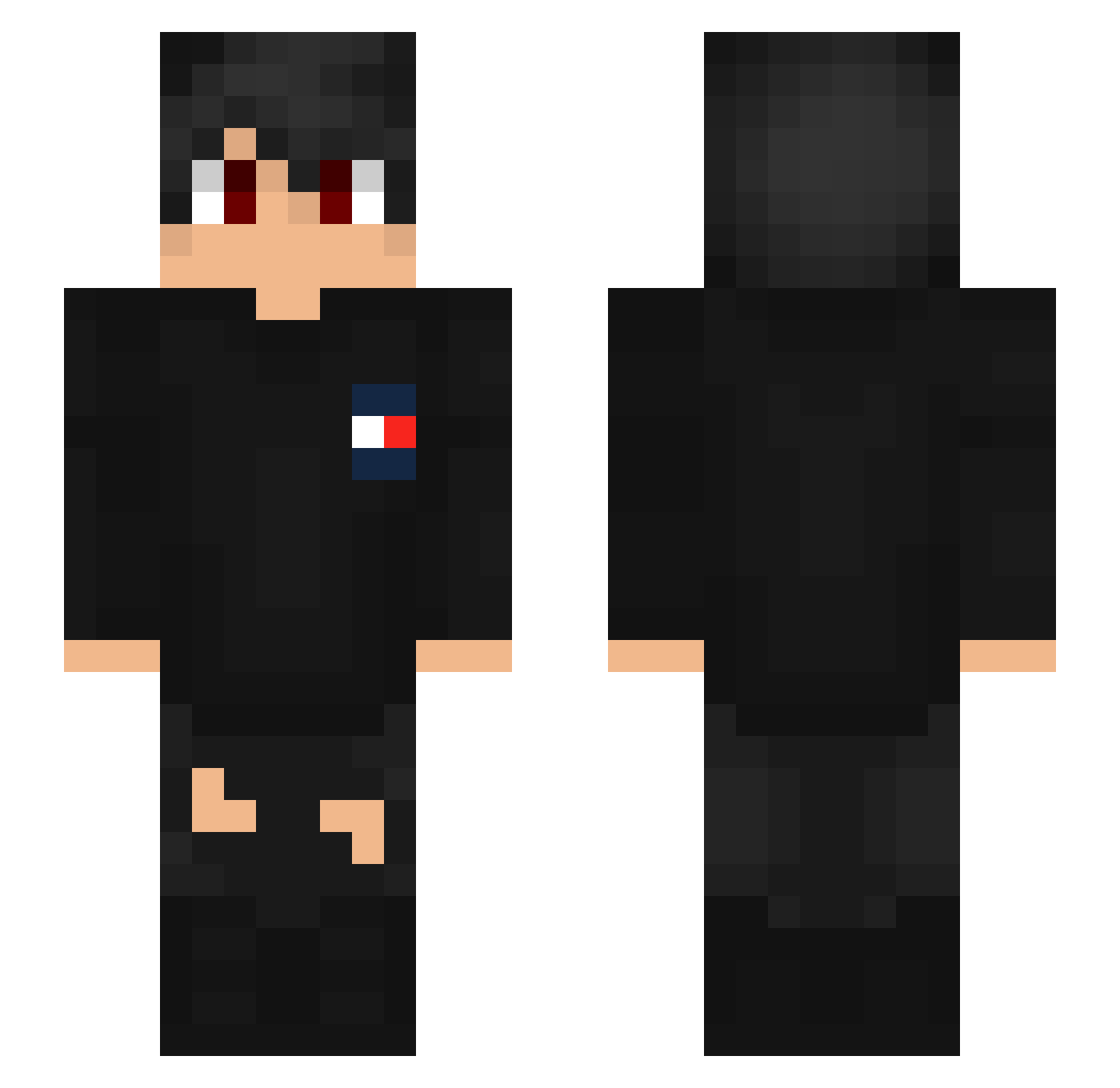 PresidentPiepie Minecraft skin, front and back view