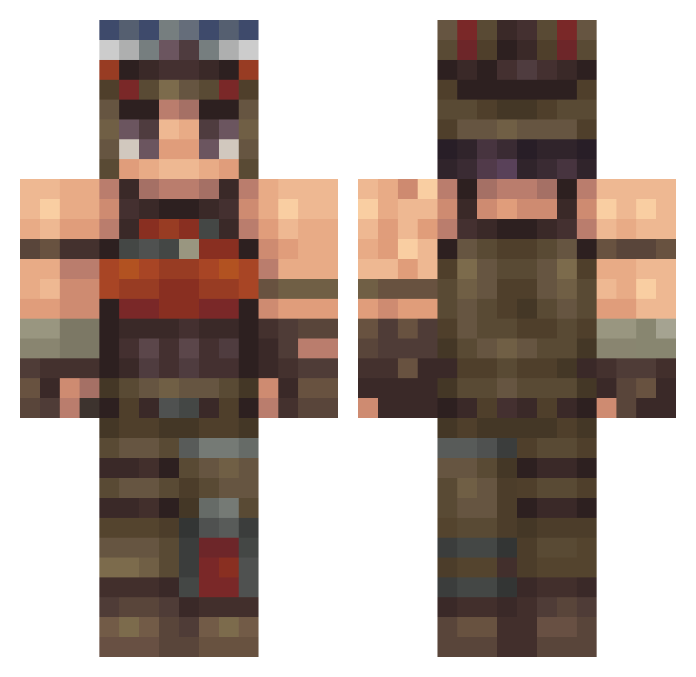 shoddies Minecraft skin, front and back view