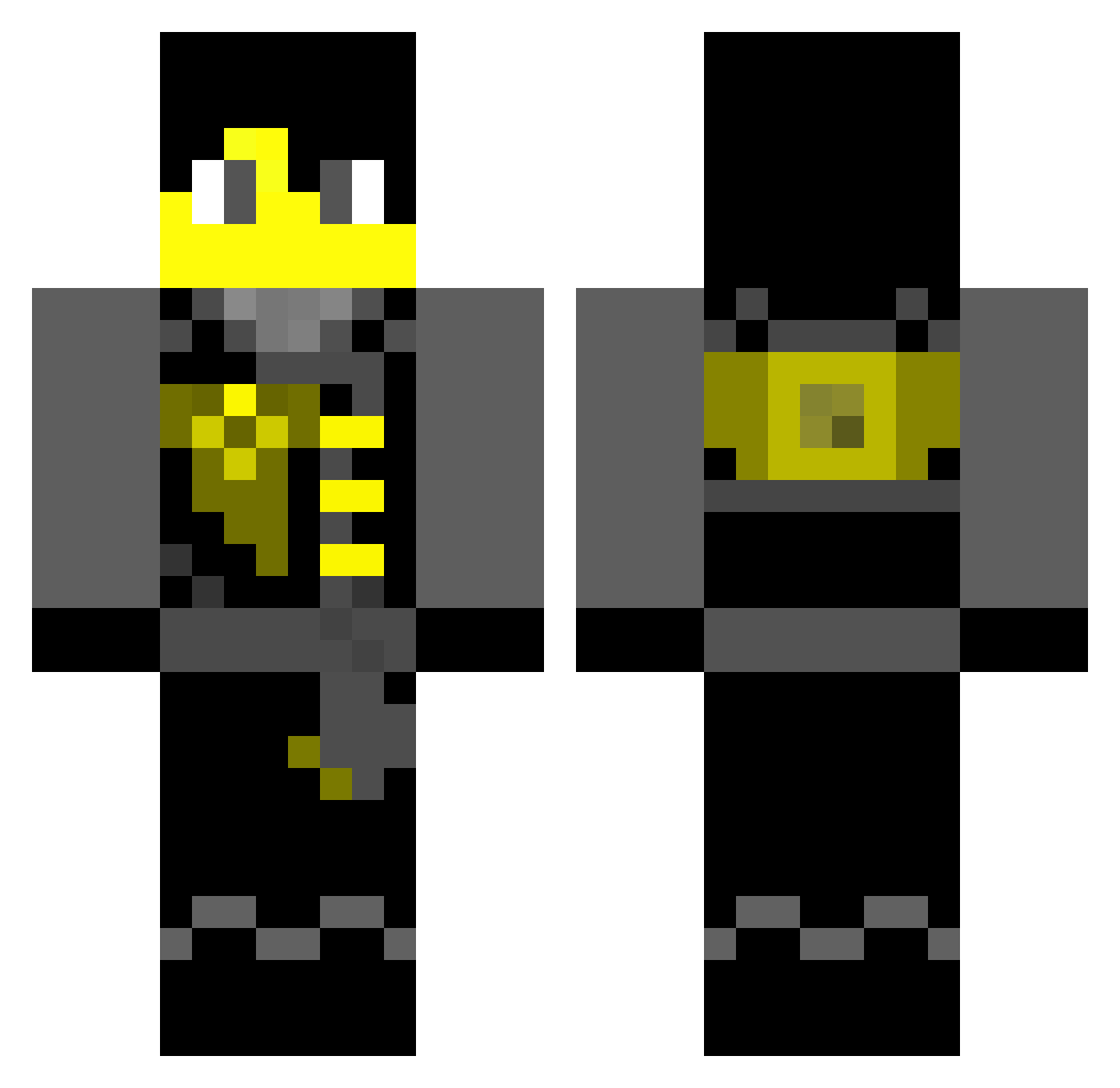 Cole123 Minecraft skin, front and back view