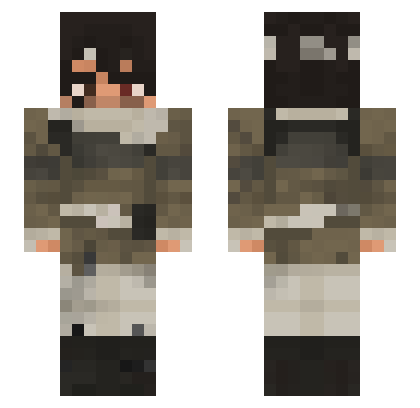 NotQuiteLamb Minecraft skin, front and back view