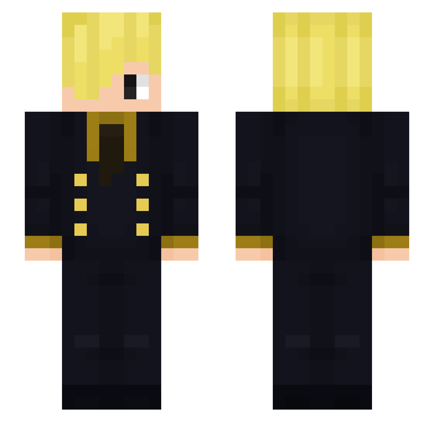 Offsuna Minecraft skin, front and back view