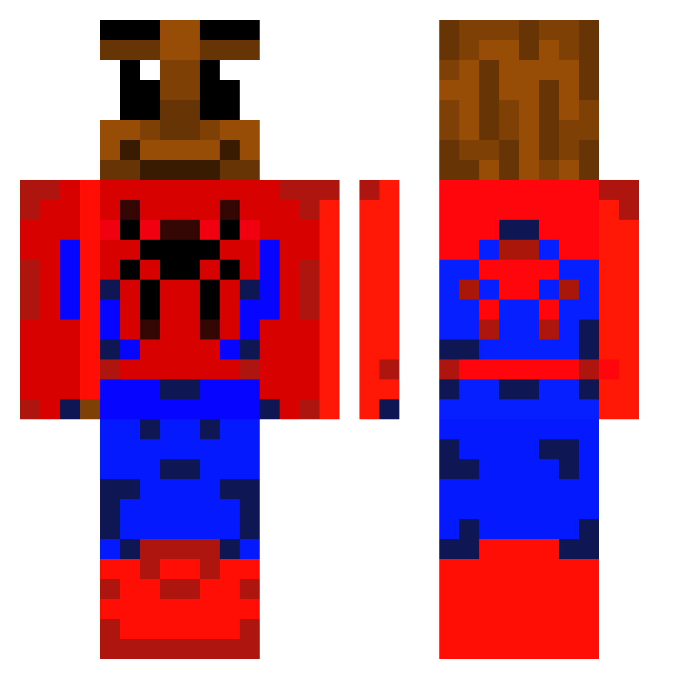 Tristan2k Minecraft skin, front and back view