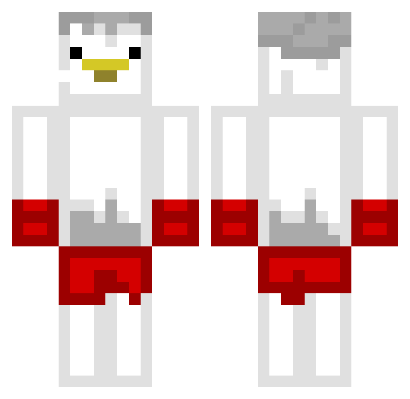RexTseng Minecraft skin, front and back view