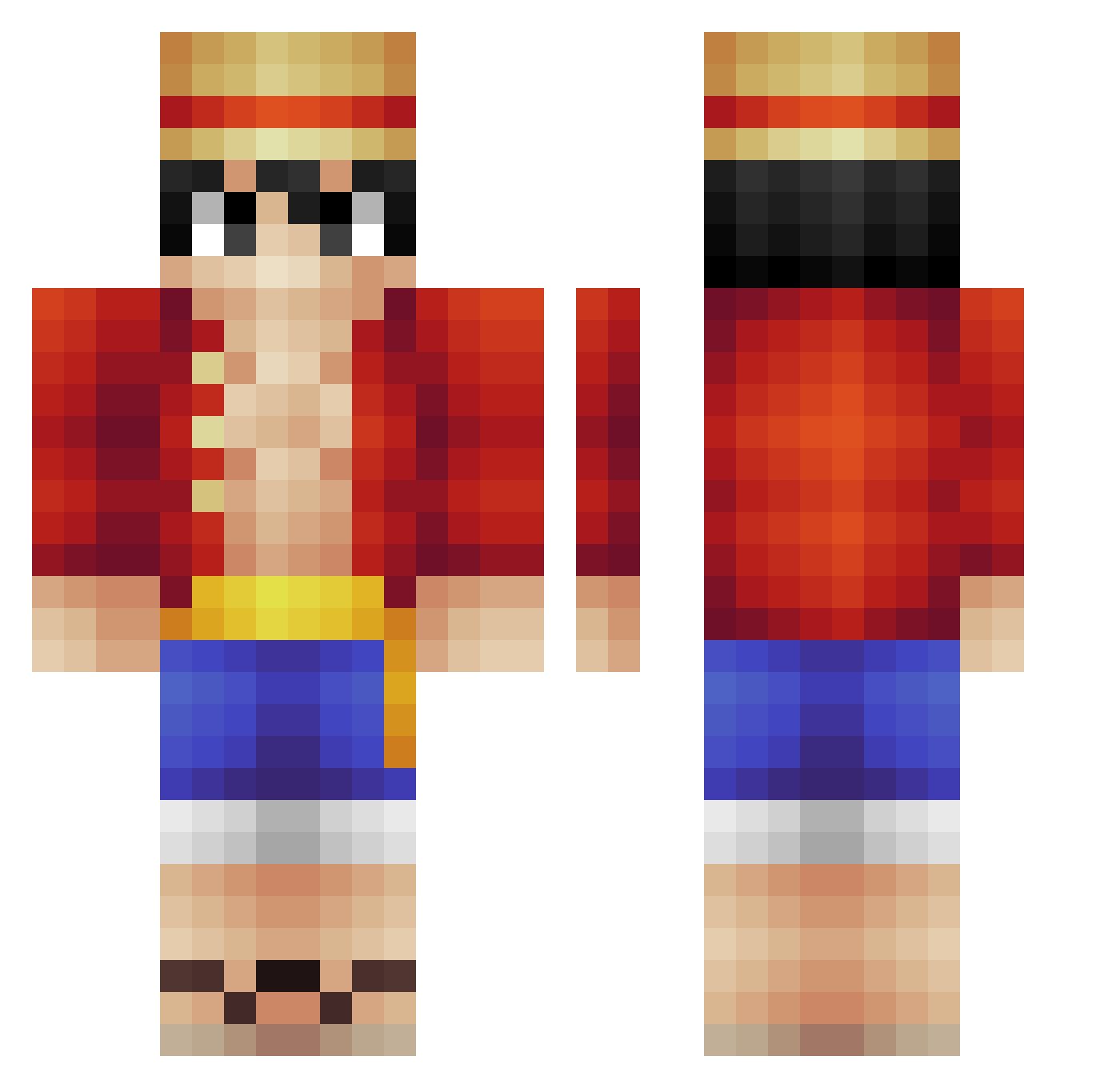ThePlayer19603 Minecraft skin, front and back view