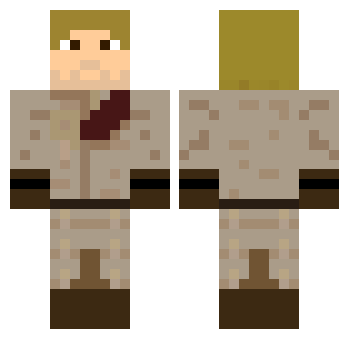 Chamos Minecraft skin, front and back view