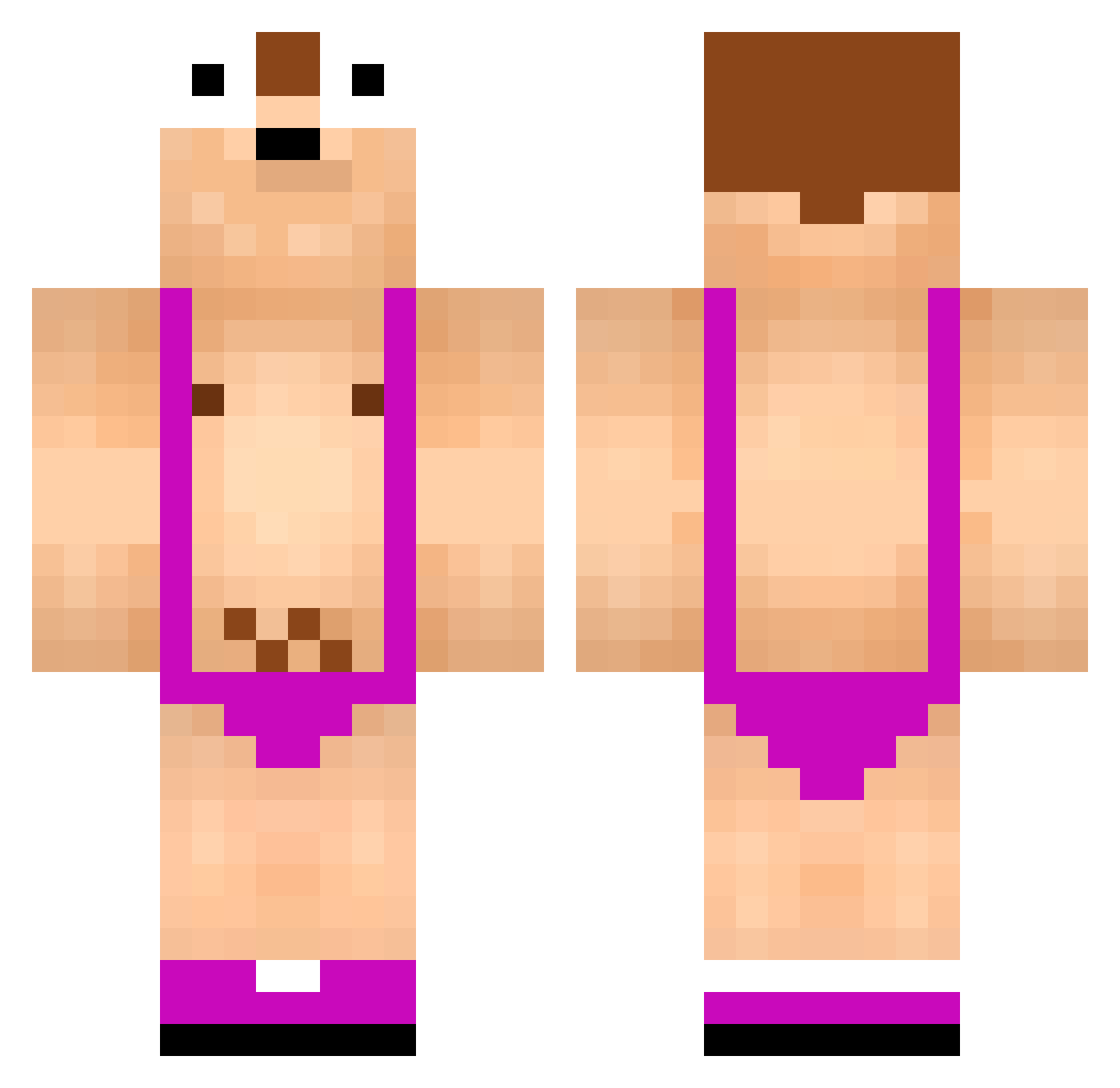 unavoidable Minecraft skin, front and back view