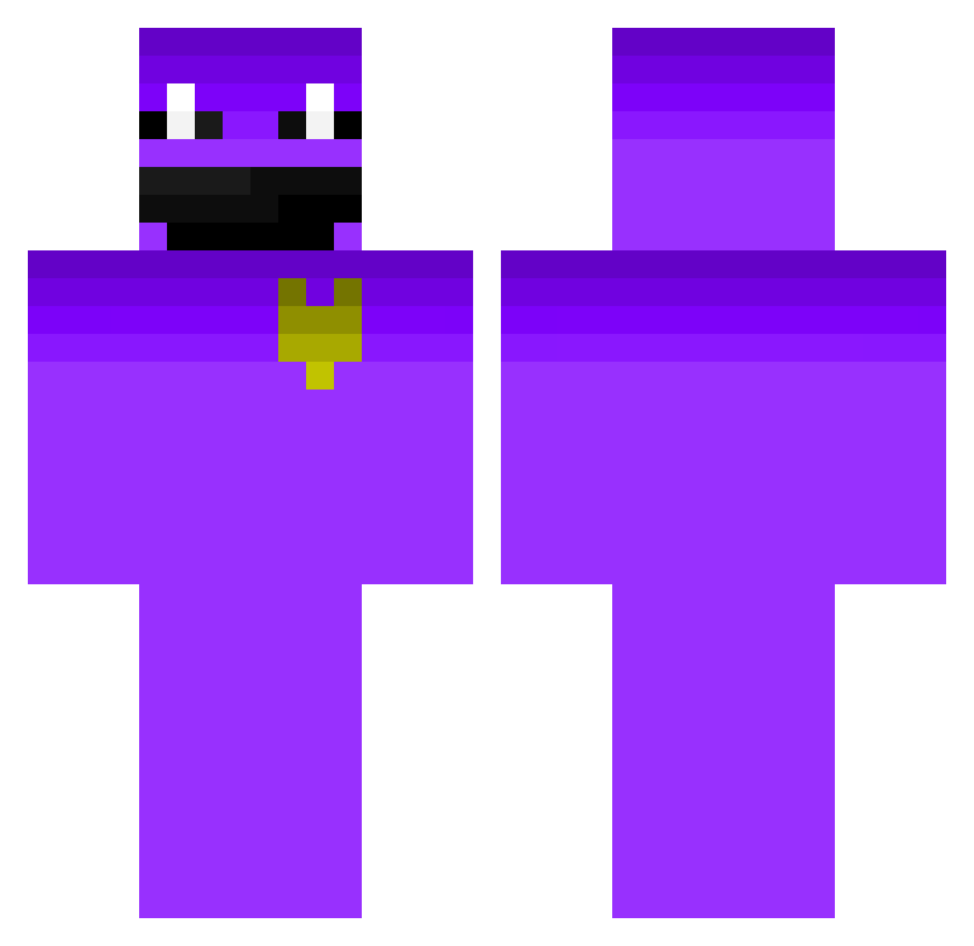 Nihiliss Minecraft skin, front and back view