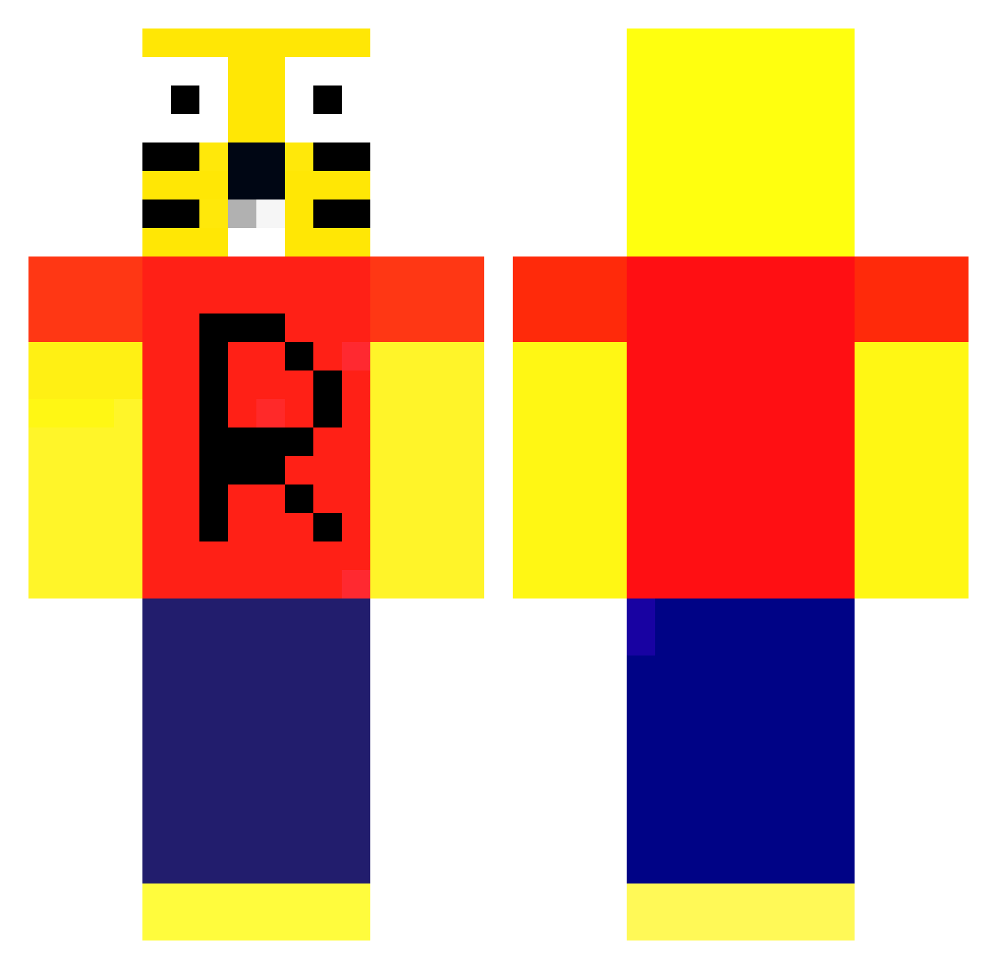 Tavernierr Minecraft skin, front and back view