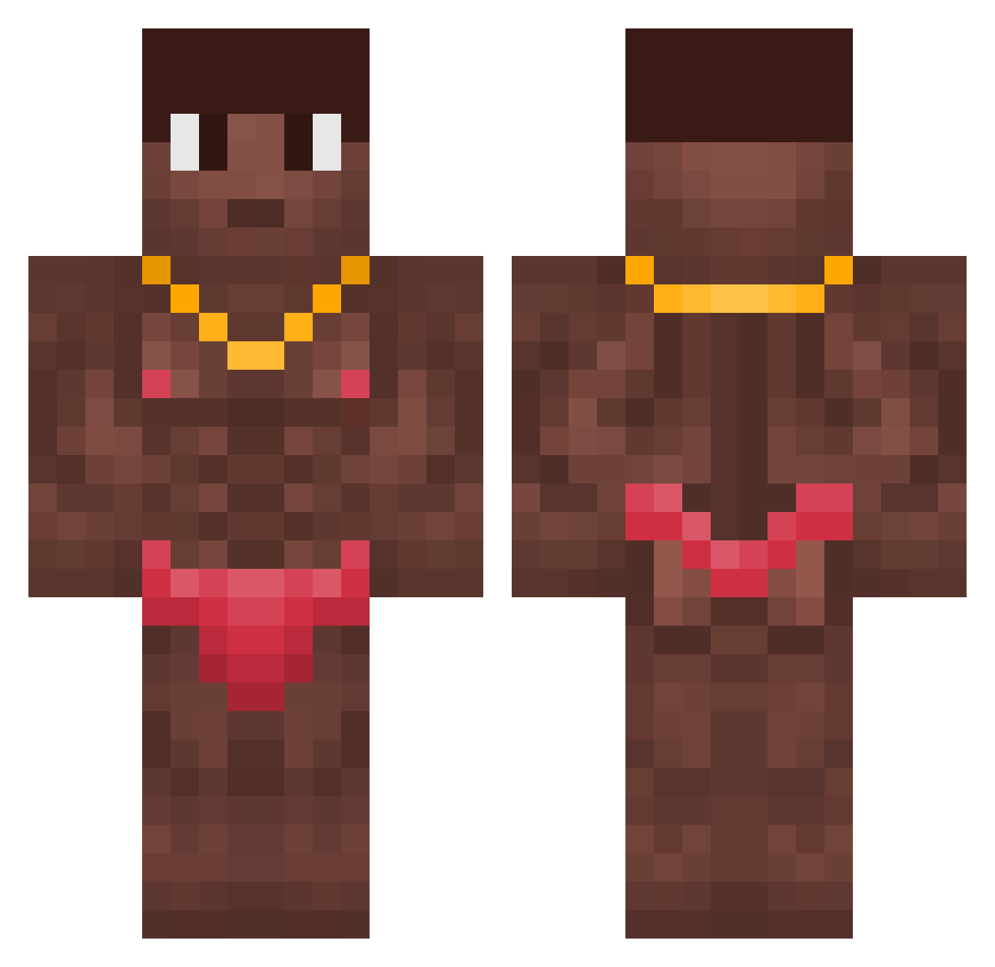 penz128 Minecraft skin, front and back view