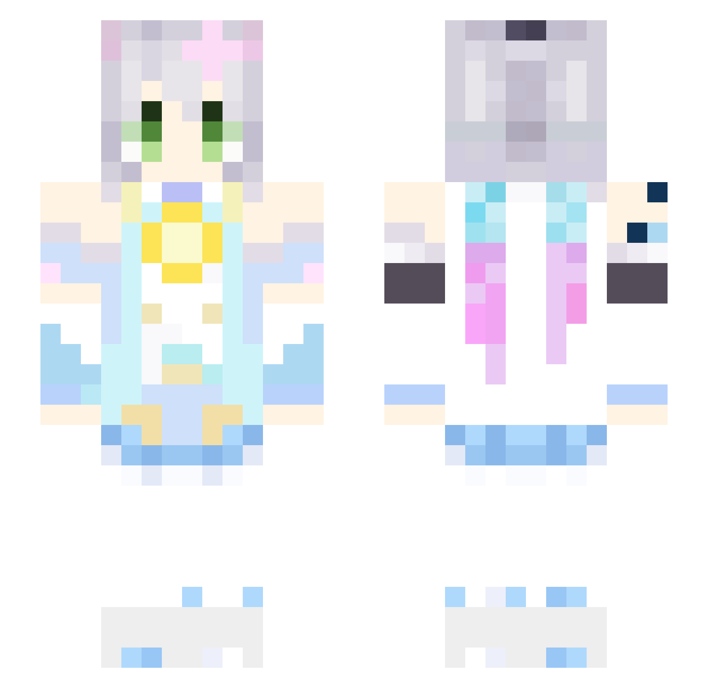 XiaCai Minecraft skin, front and back view