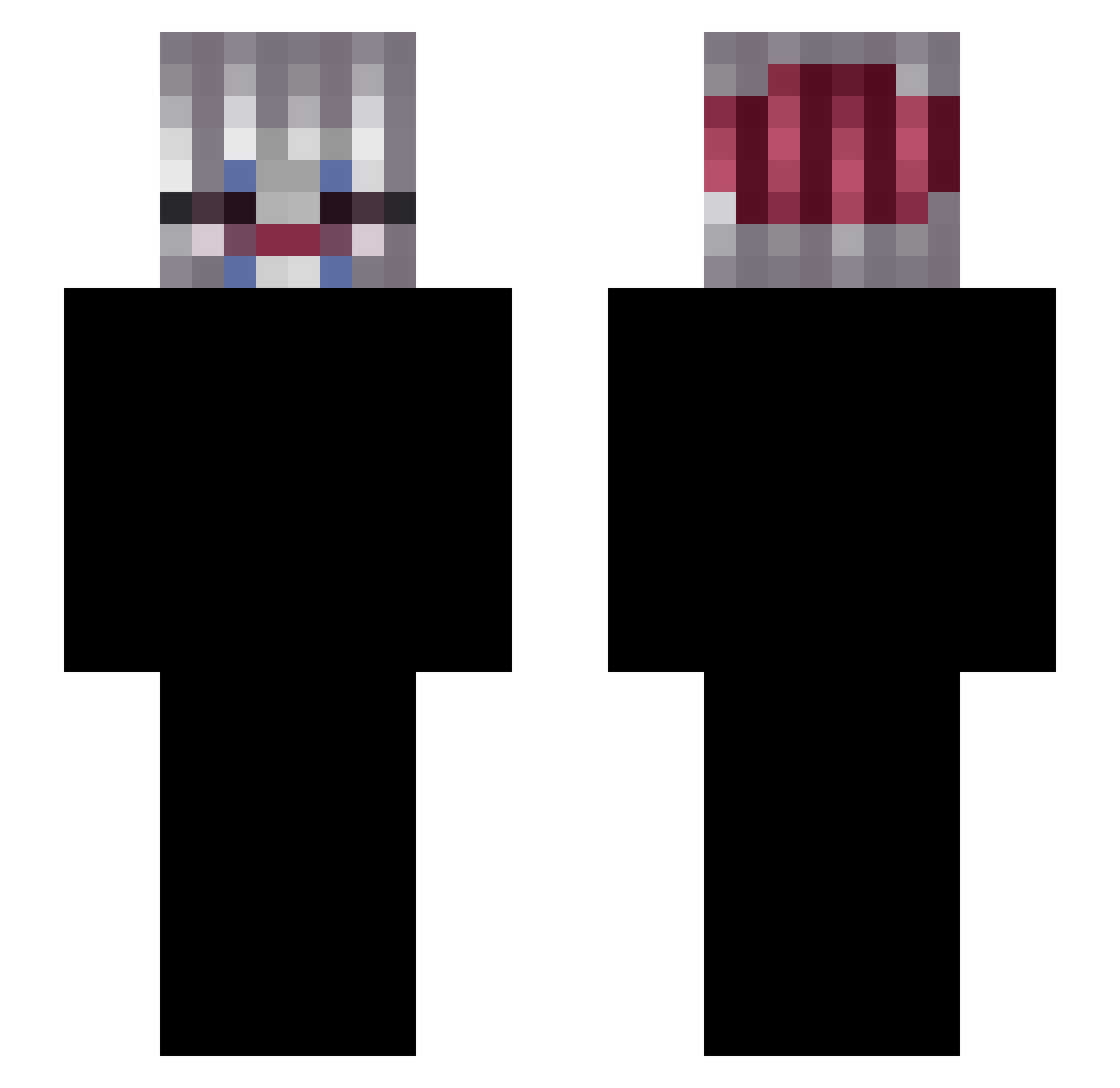 162ws Minecraft skin, front and back view