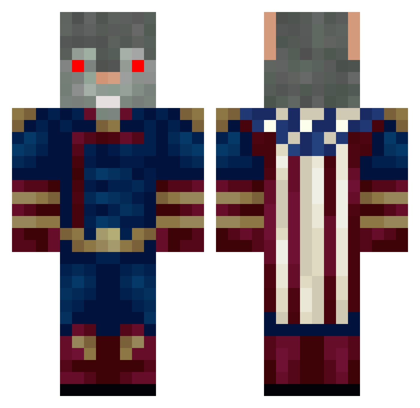 Cleitim134 Minecraft skin, front and back view