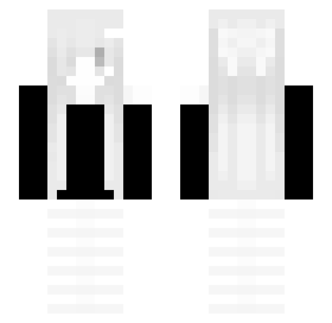 1orn Minecraft skin, front and back view