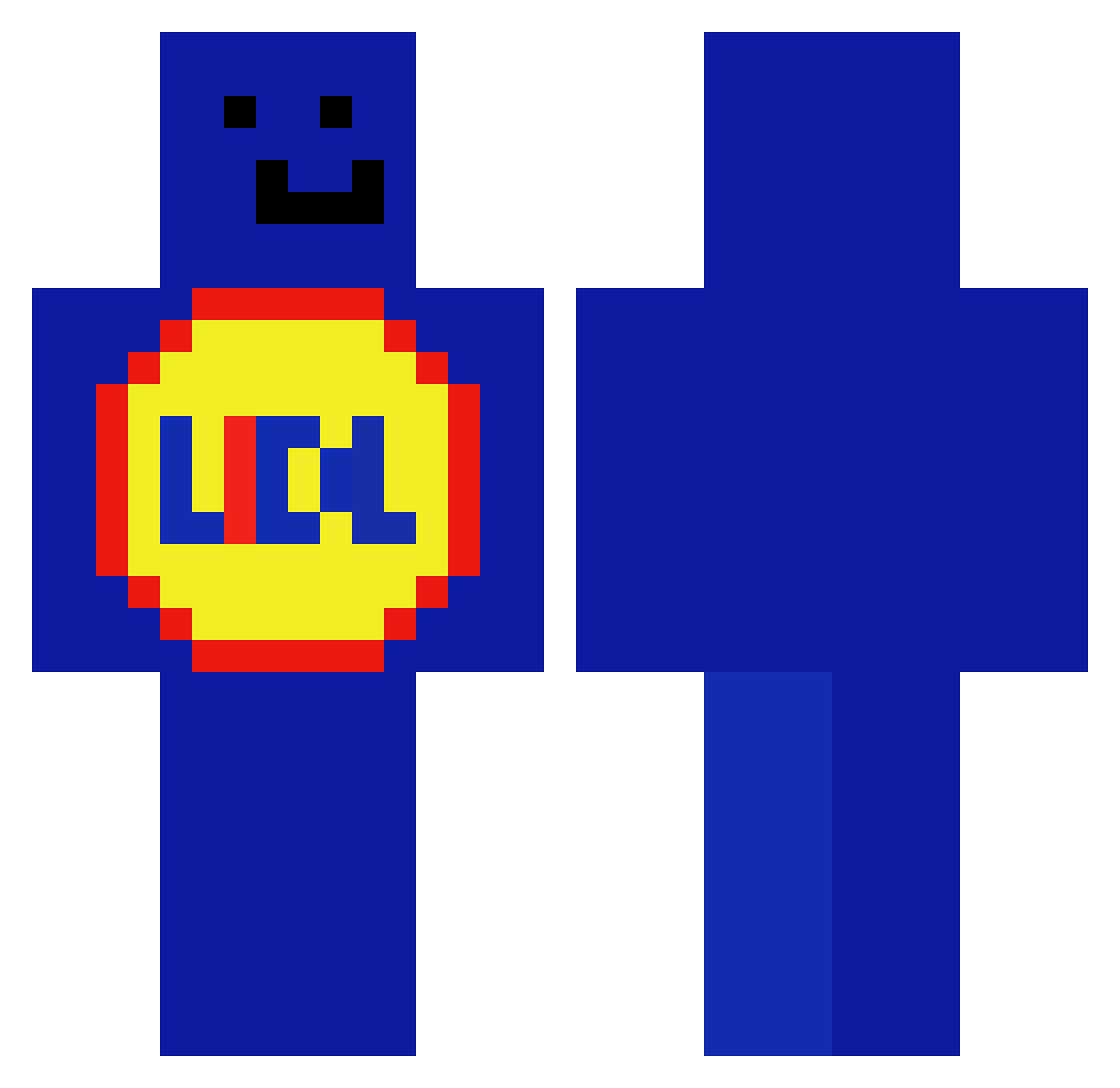 Semorapa Minecraft skin, front and back view