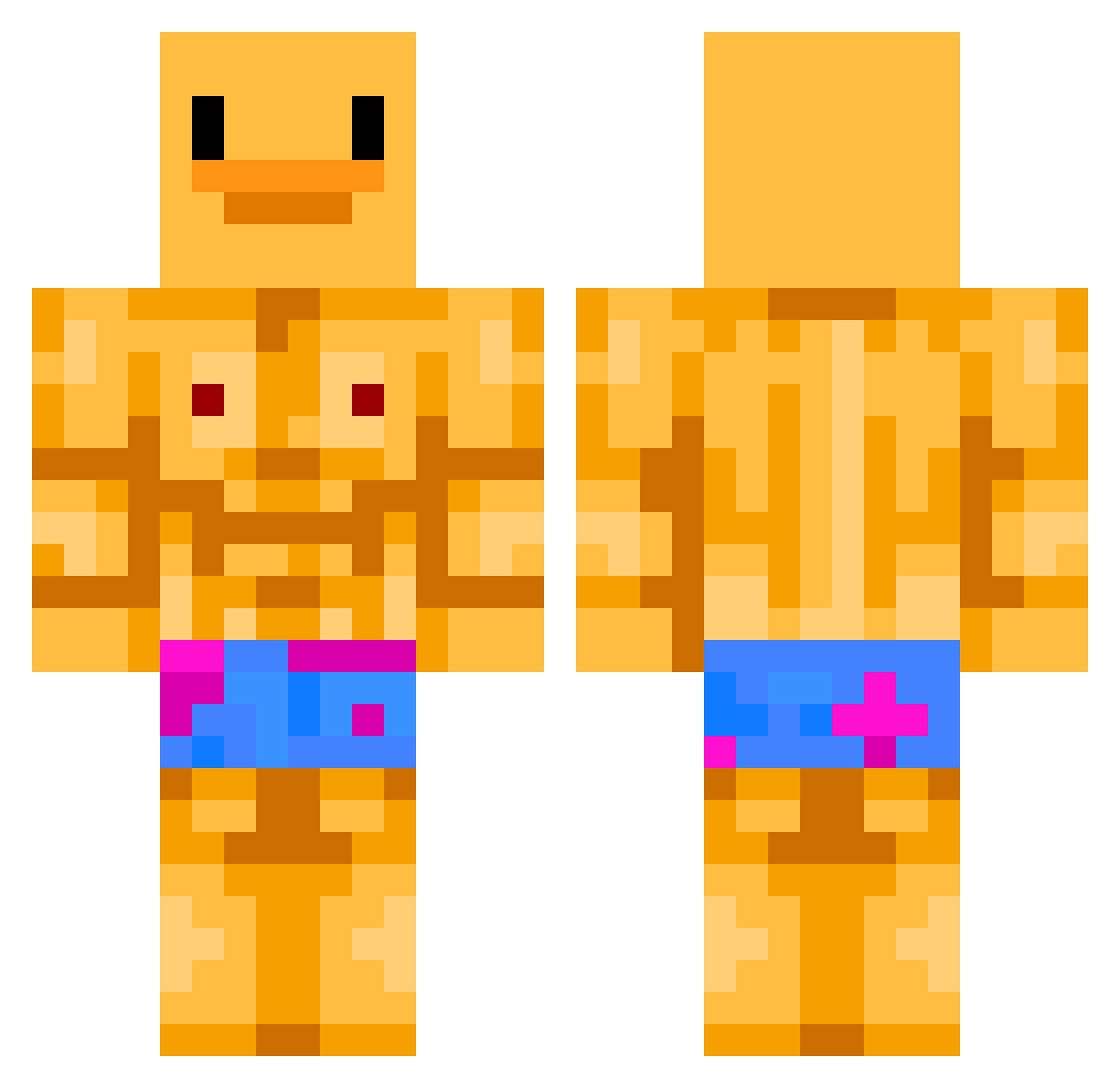 Glink Minecraft skin, front and back view