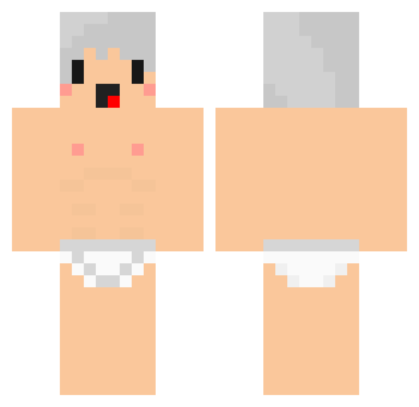 YYHxAnGuS Minecraft skin, front and back view