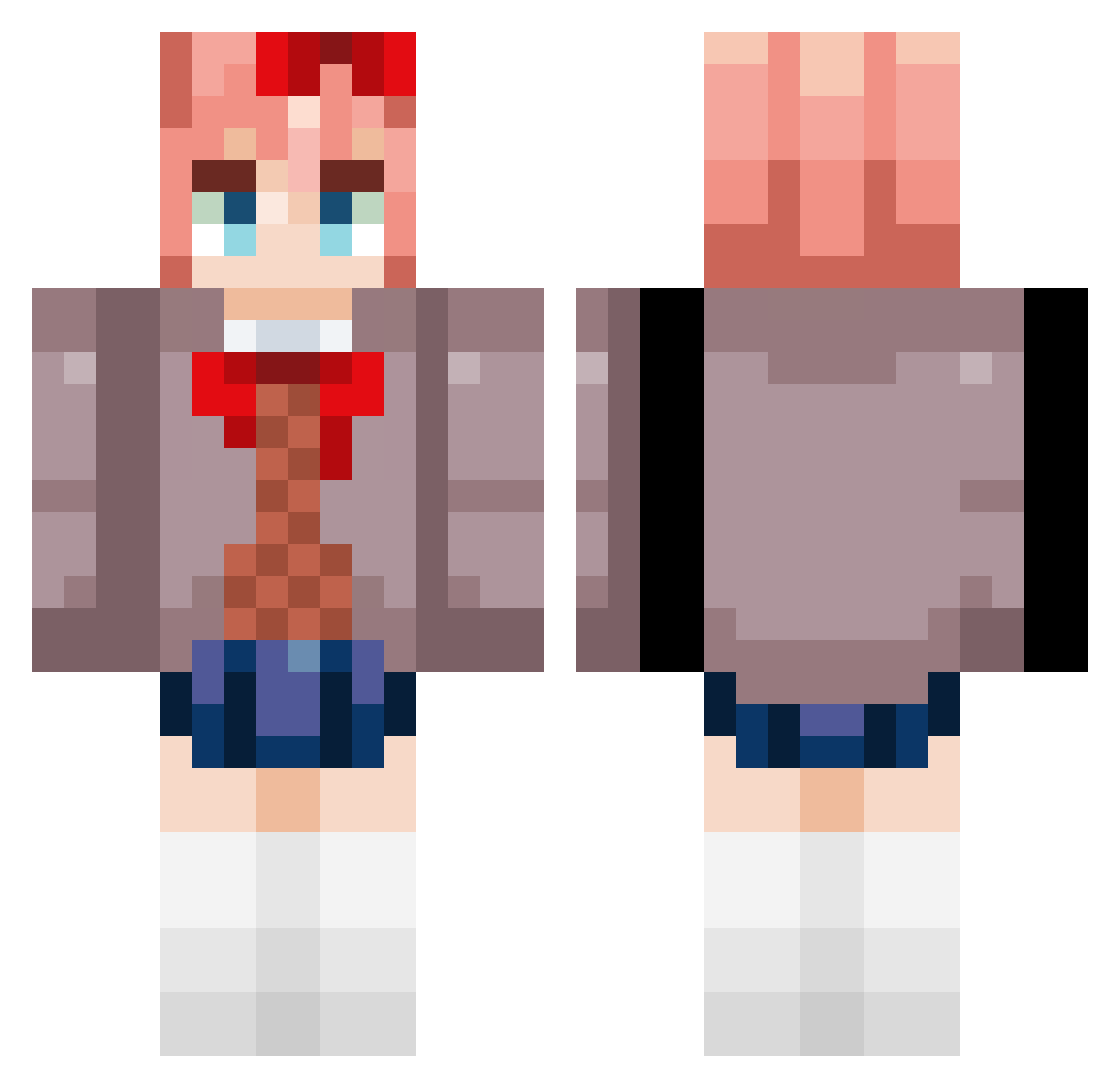 ArachnidYuri Minecraft skin, front and back view