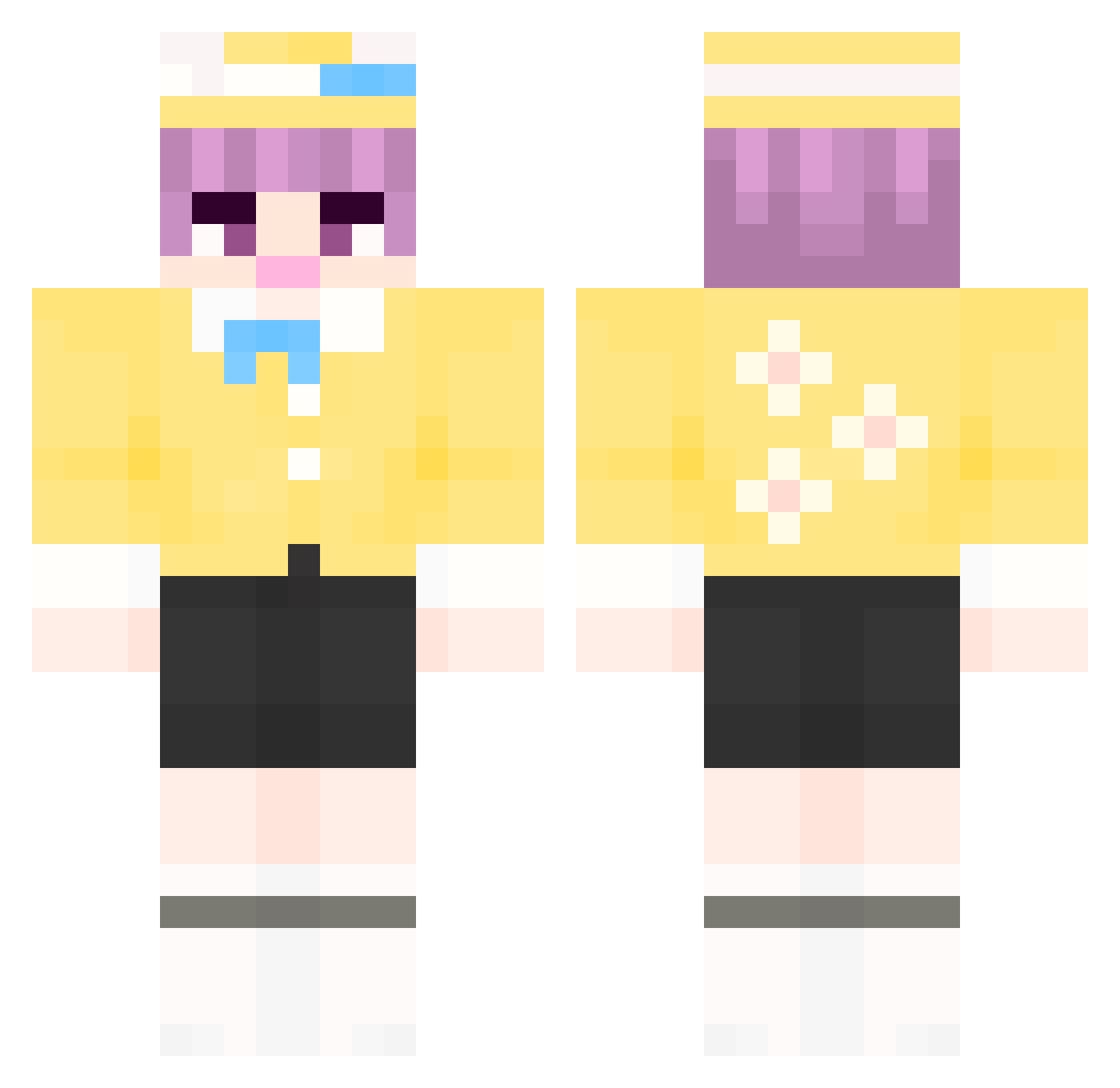 Jin_SUN Minecraft skin, front and back view