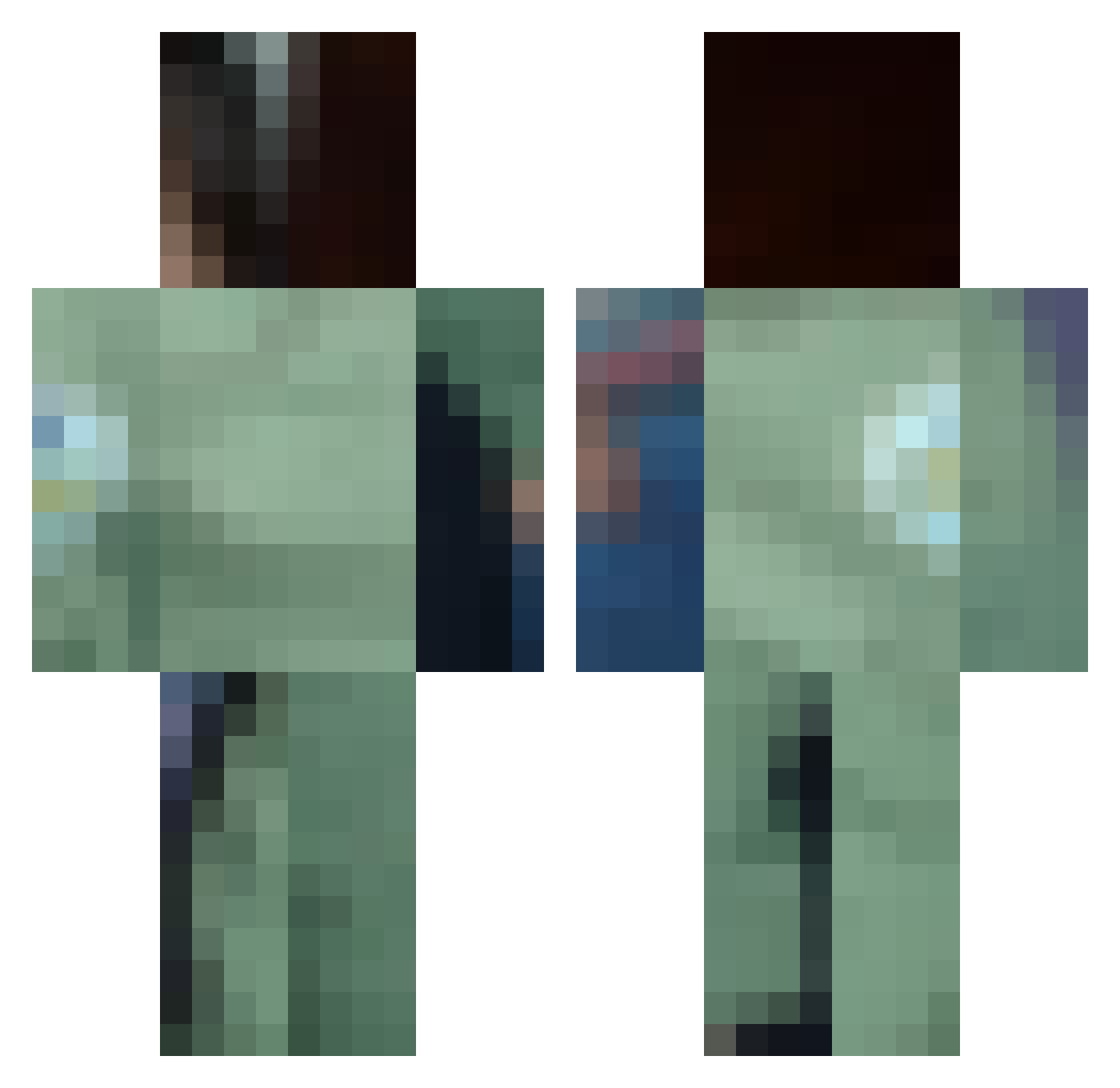 Jenericc Minecraft skin, front and back view