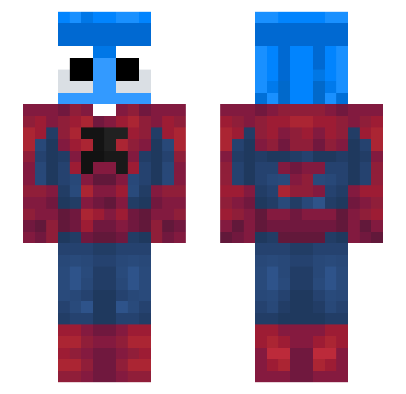 DiestroxxMC_ Minecraft skin, front and back view