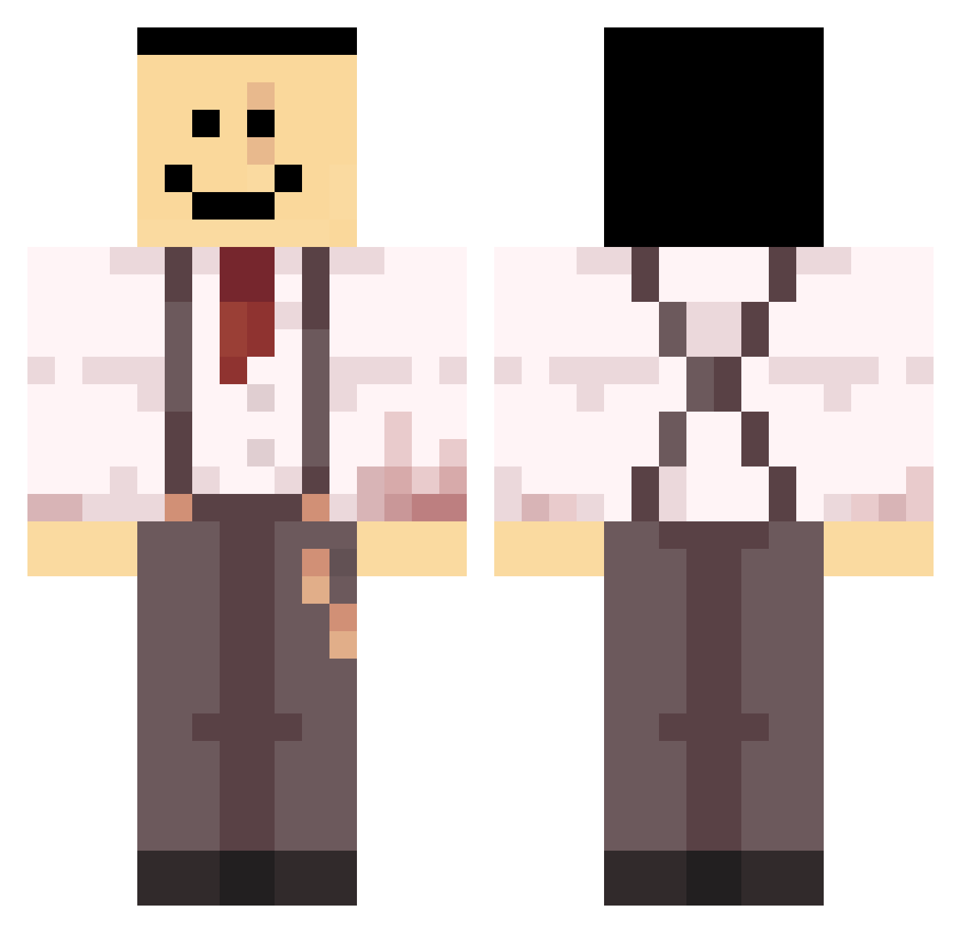 quackincasino Minecraft skin, front and back view