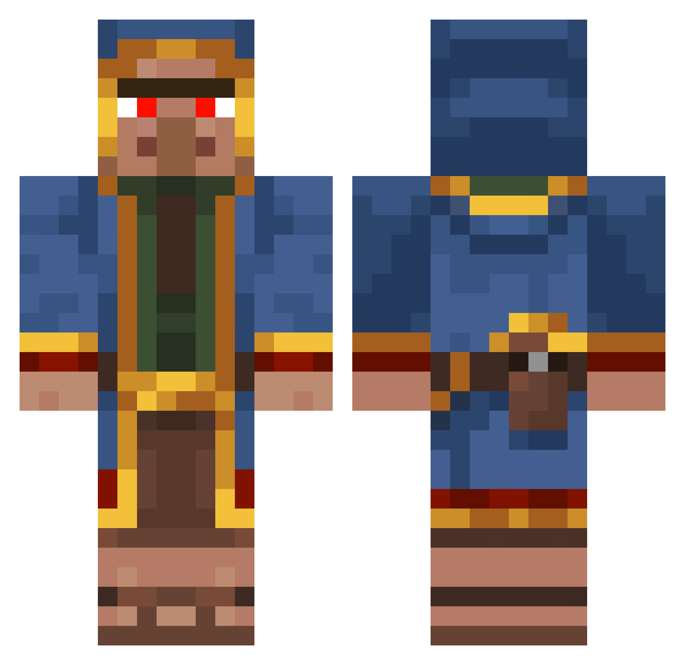 _Frax Minecraft skin, front and back view