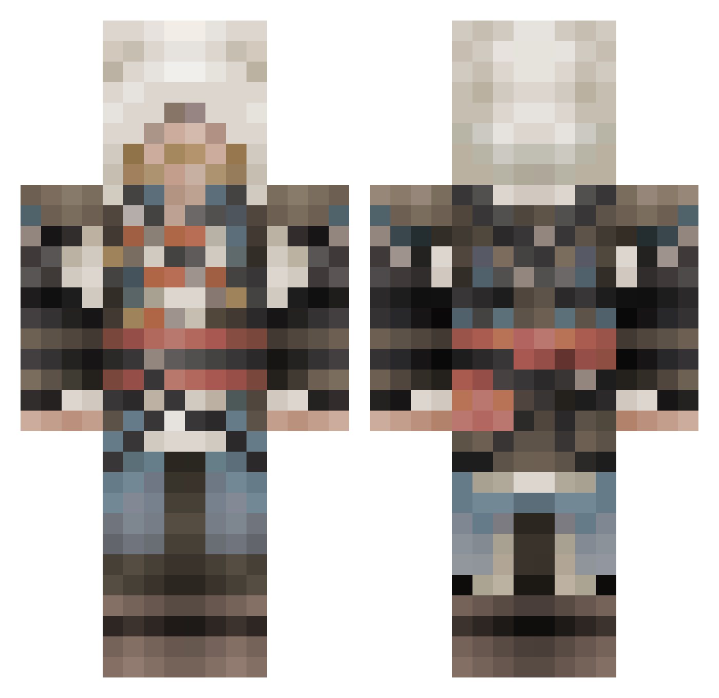 Jamal_Davies Minecraft skin, front and back view