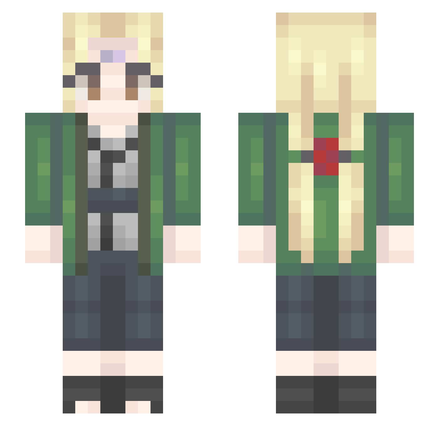 chandowna Minecraft skin, front and back view