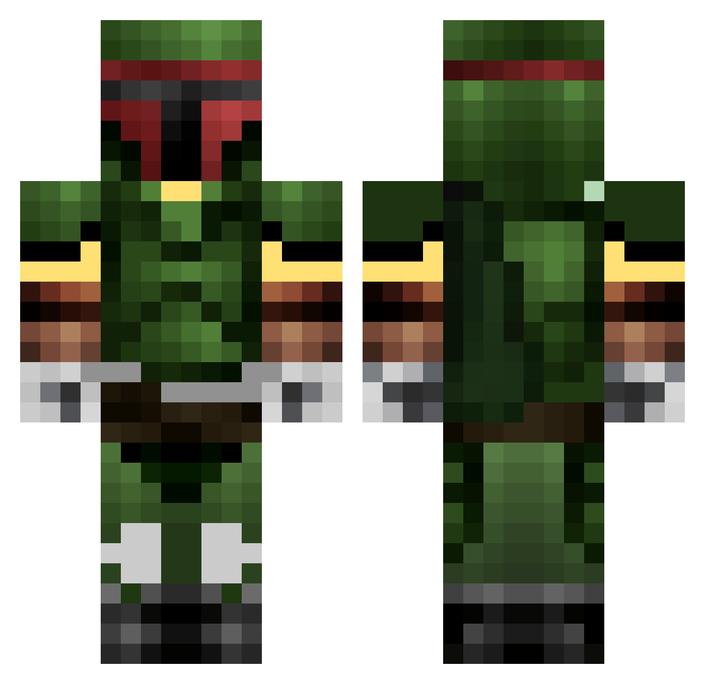 undisclosedhost Minecraft skin, front and back view