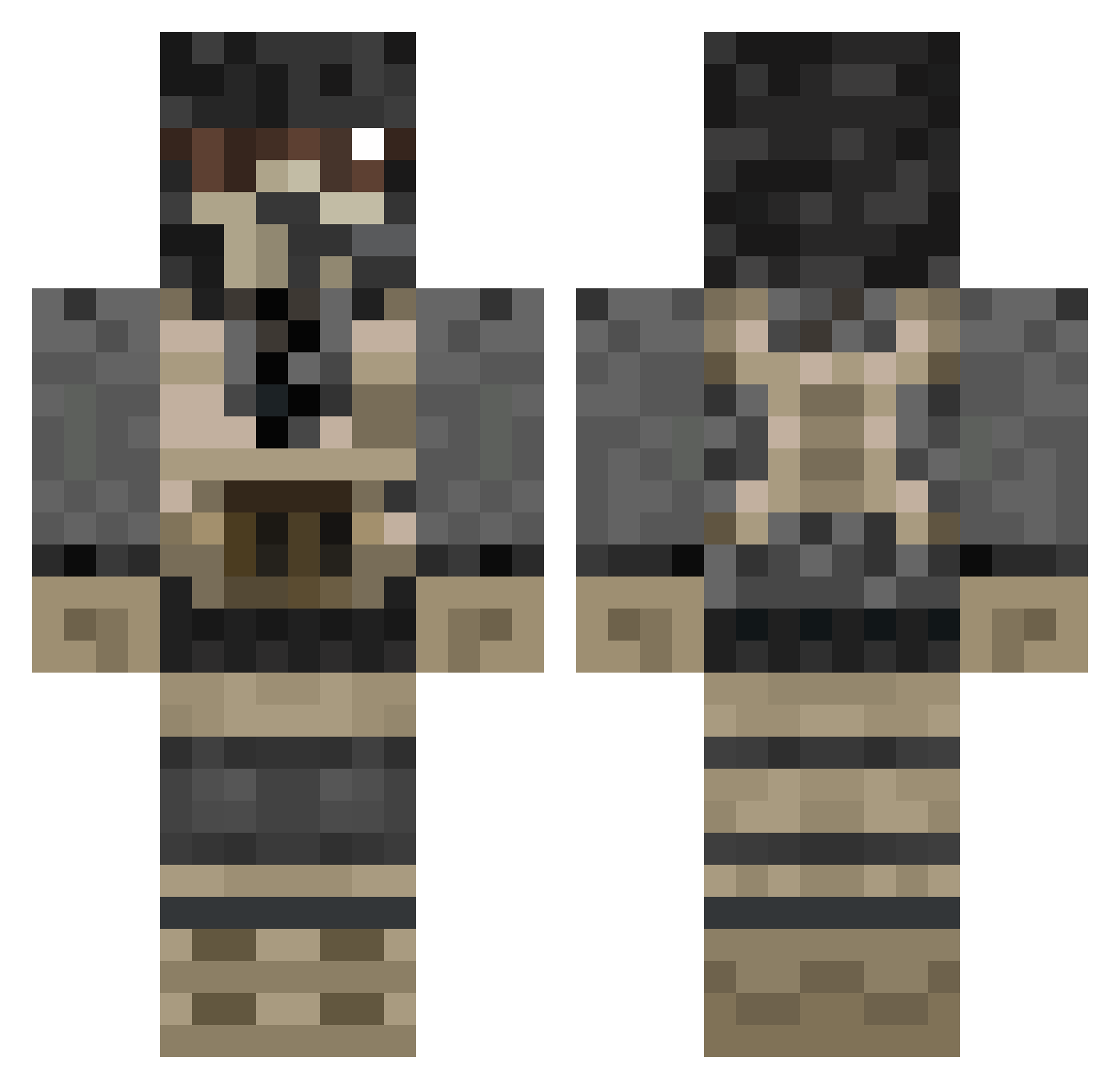 YaBoiWizard_ Minecraft skin, front and back view