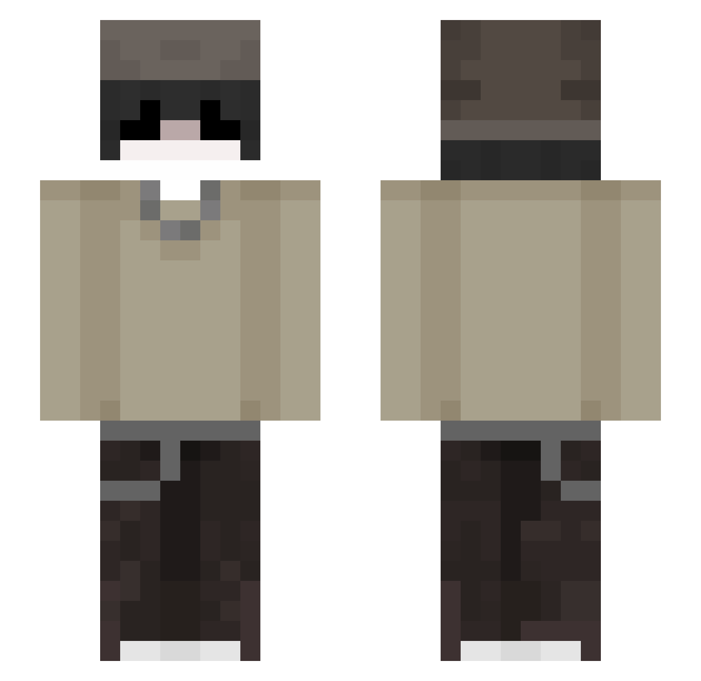 Silverous_ Minecraft skin, front and back view