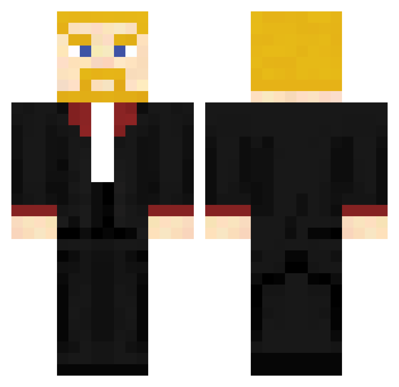 Hexogen Minecraft skin, front and back view