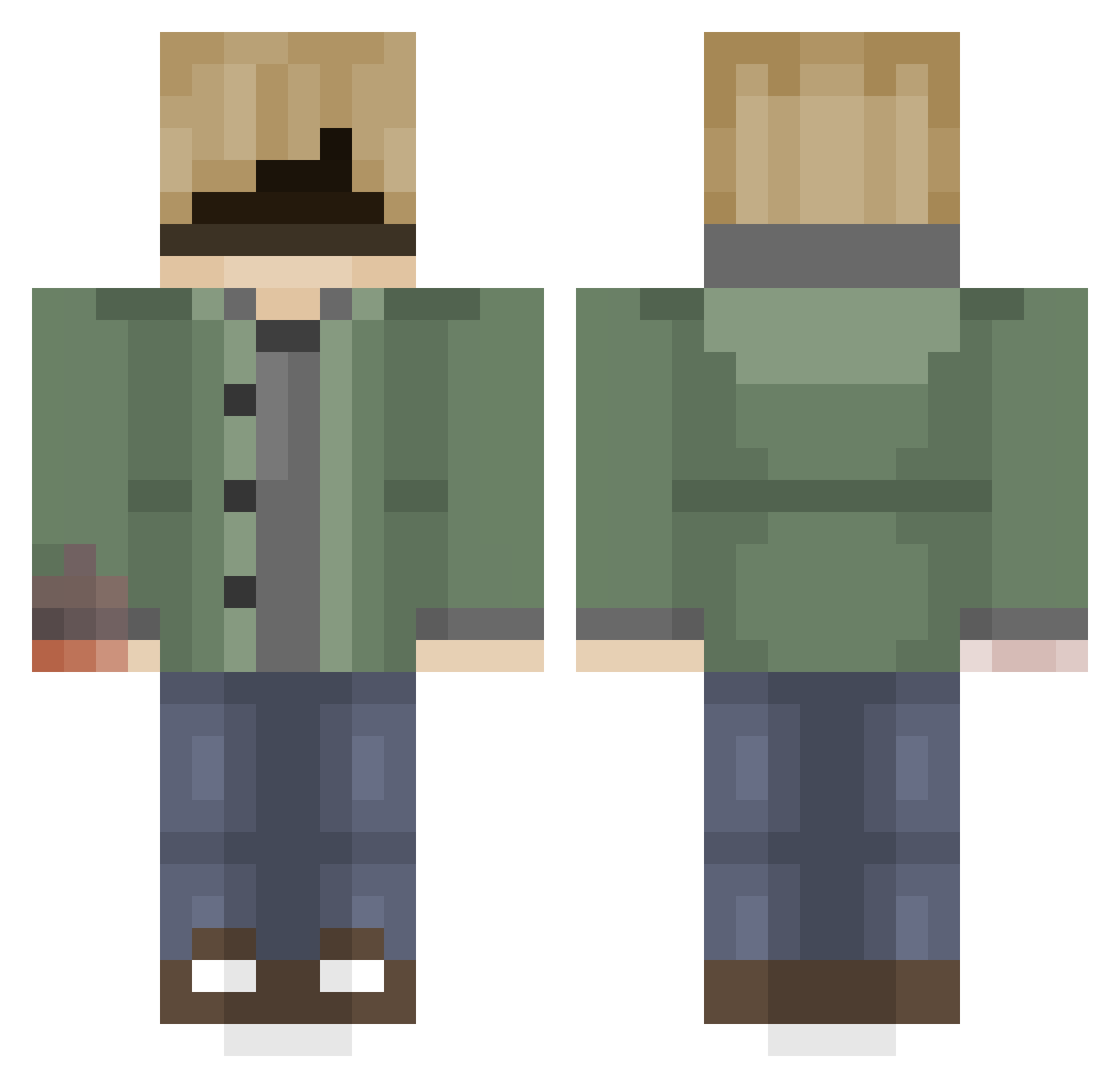 POthesavior Minecraft skin, front and back view