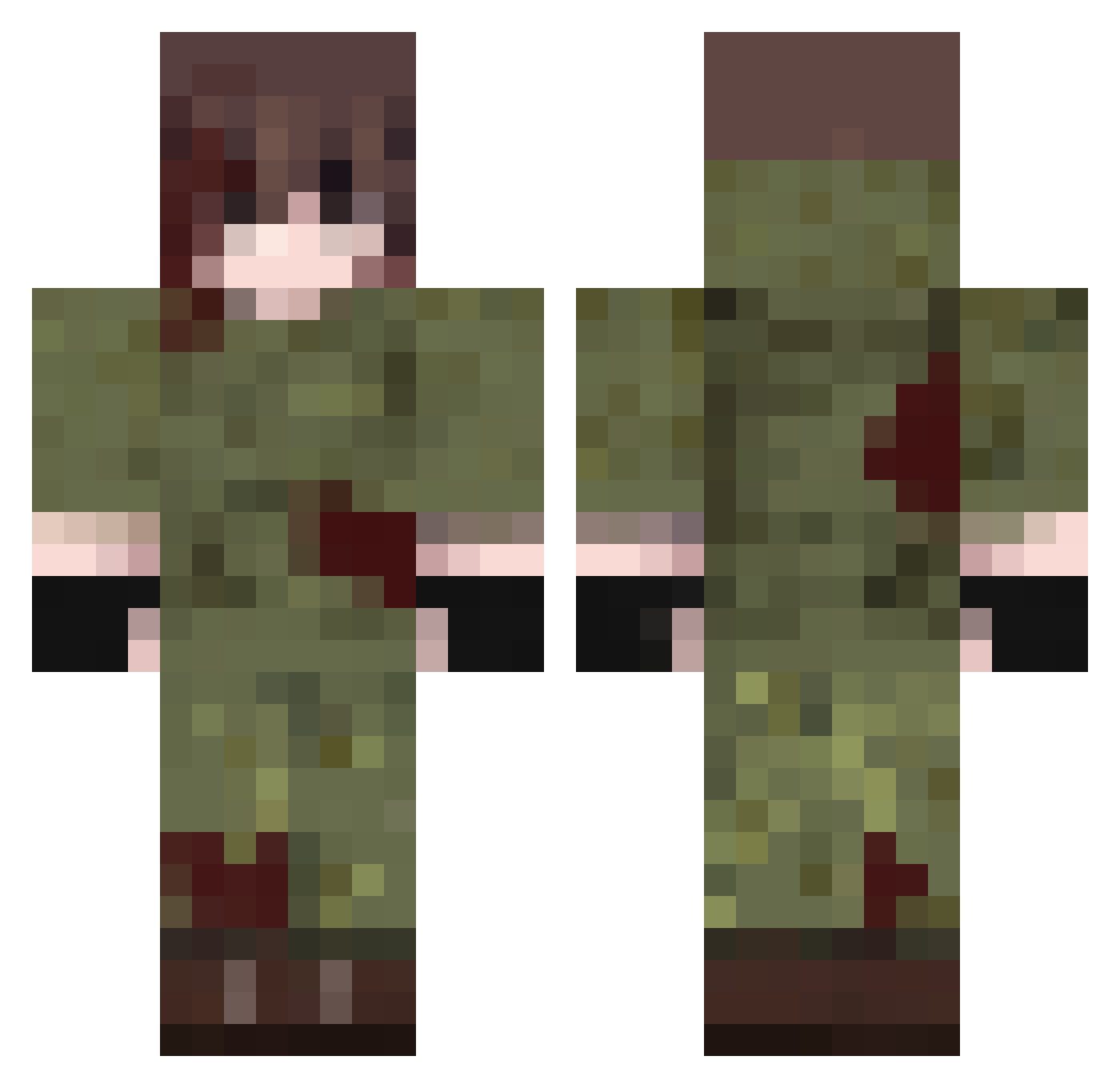 BatmangJoe Minecraft skin, front and back view