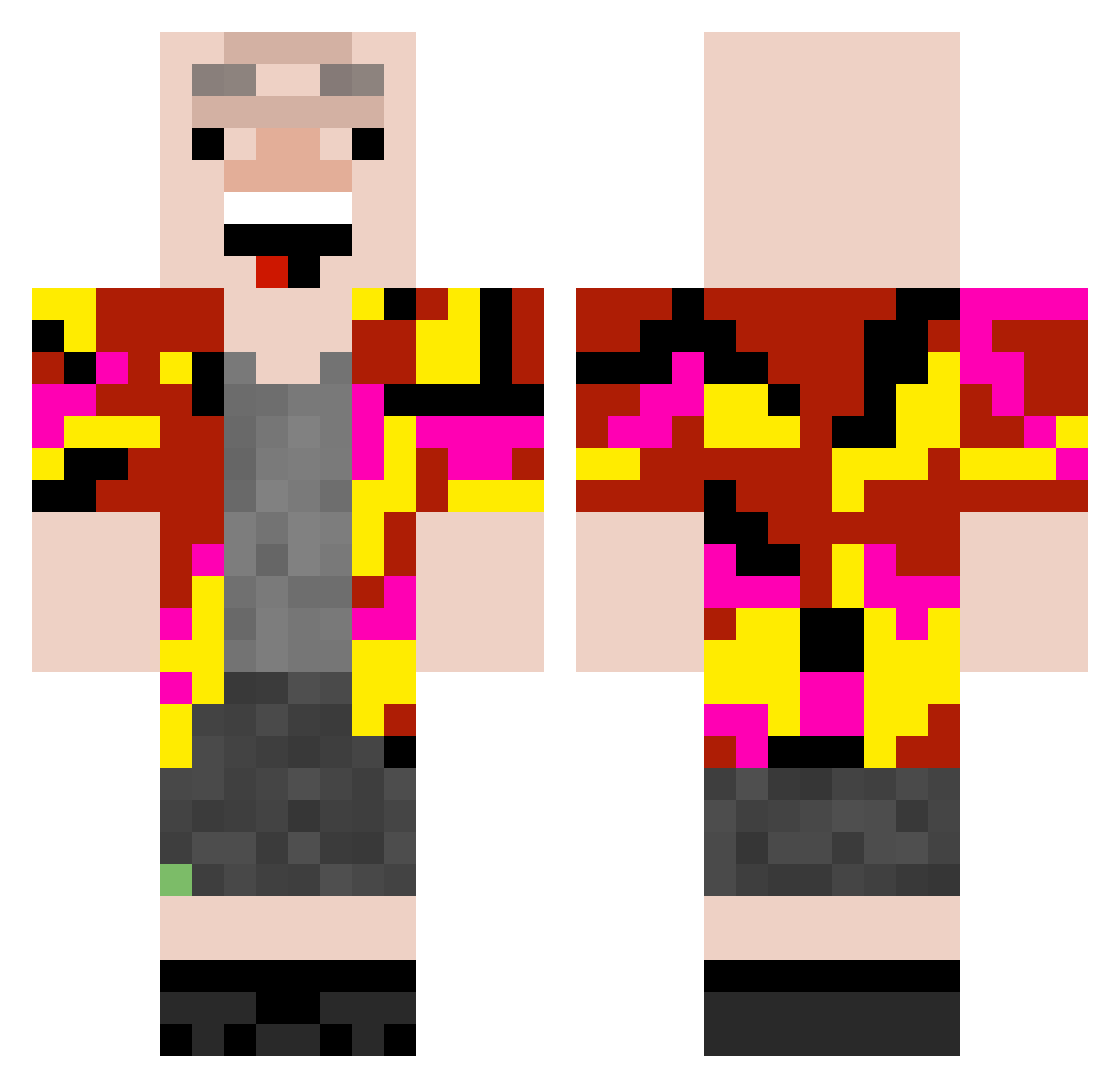 nissen22 Minecraft skin, front and back view