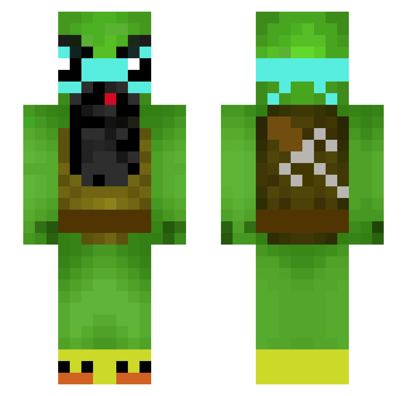ouphs Minecraft skin, front and back view