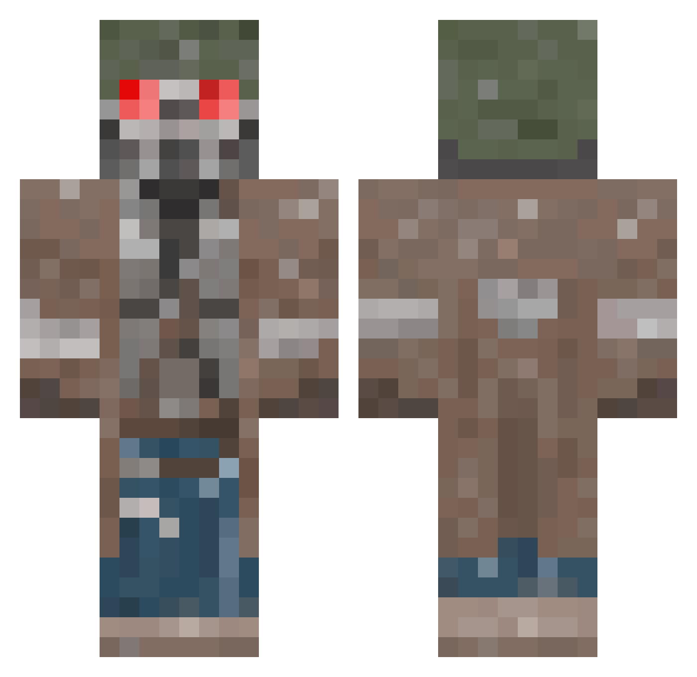 DiscountSouls Minecraft skin, front and back view