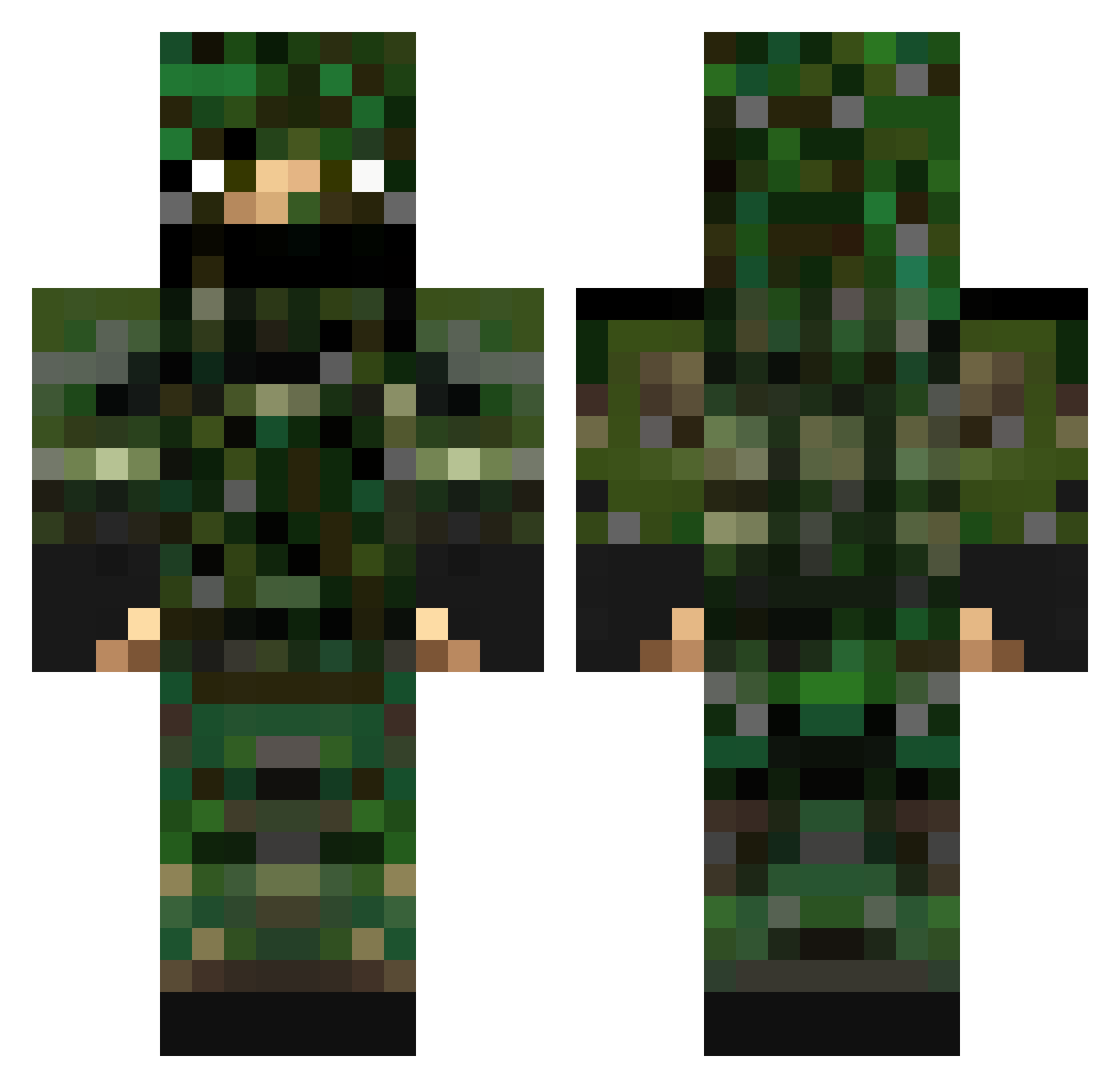 SpiderZero9 Minecraft skin, front and back view