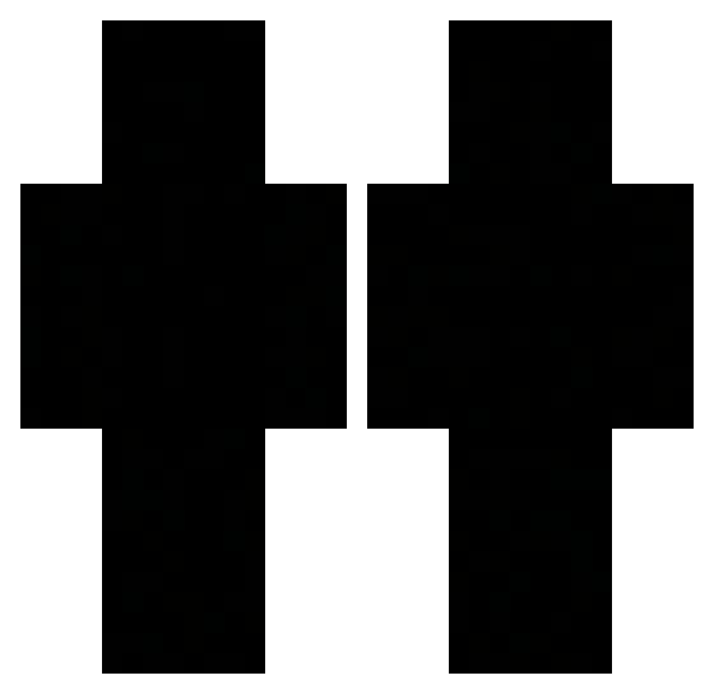 Rymxx Minecraft skin, front and back view
