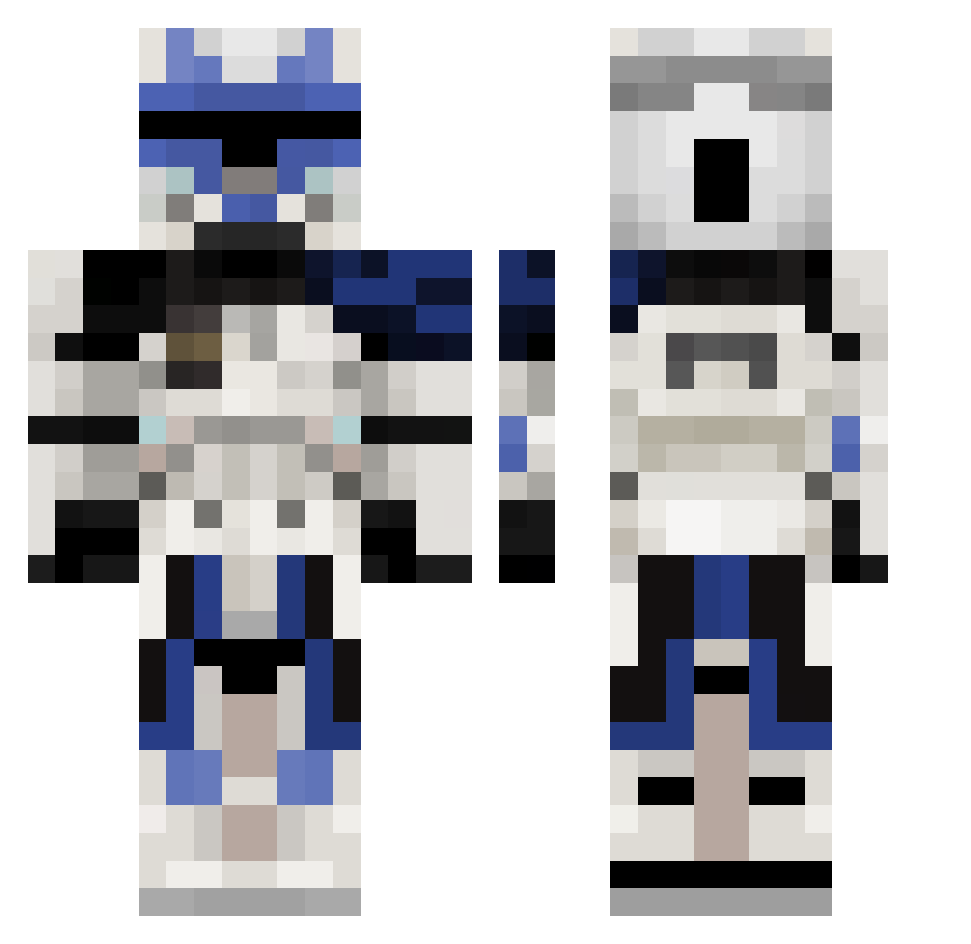CazzaTano Minecraft skin, front and back view