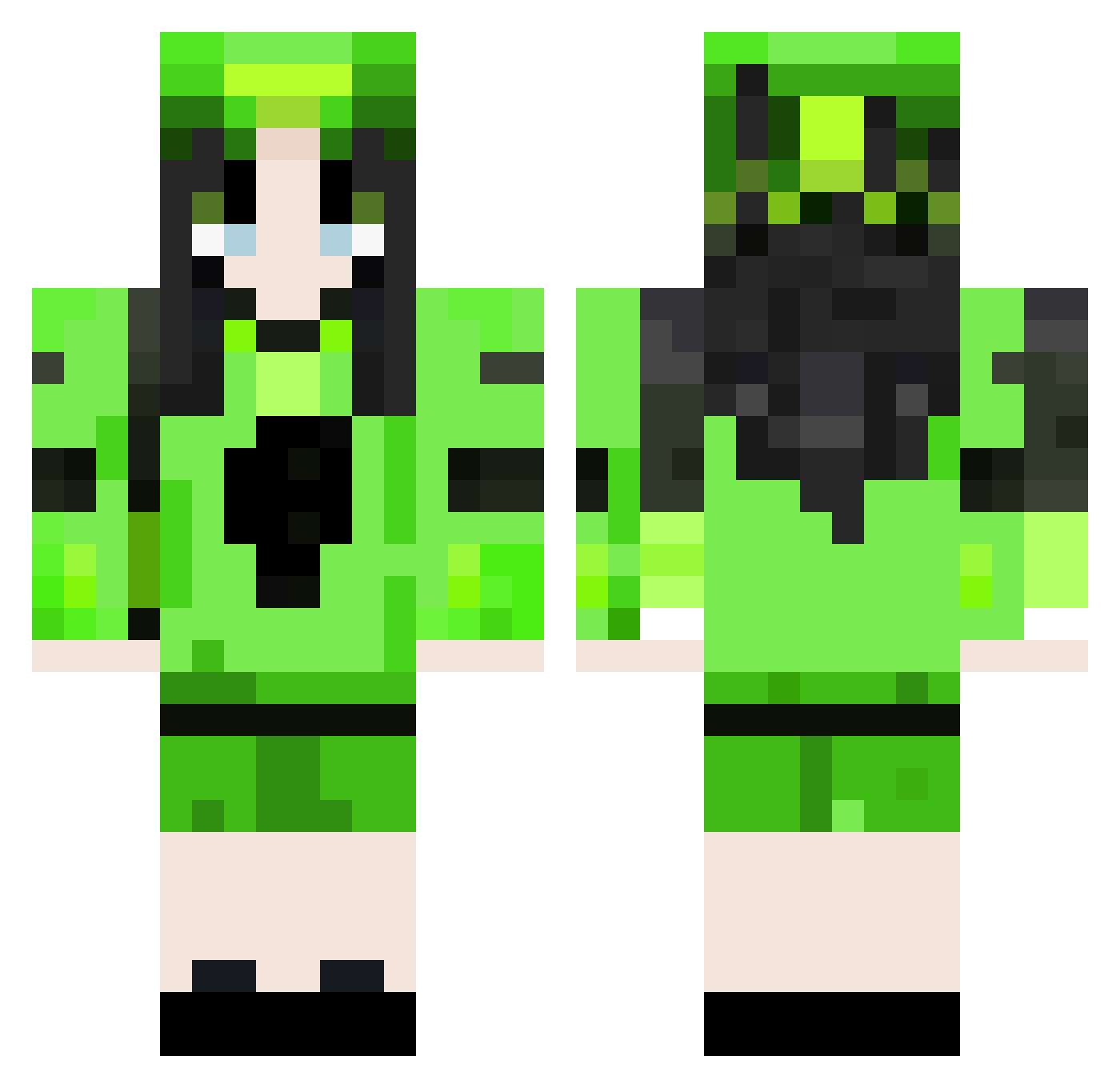 iSharkNite Minecraft skin, front and back view