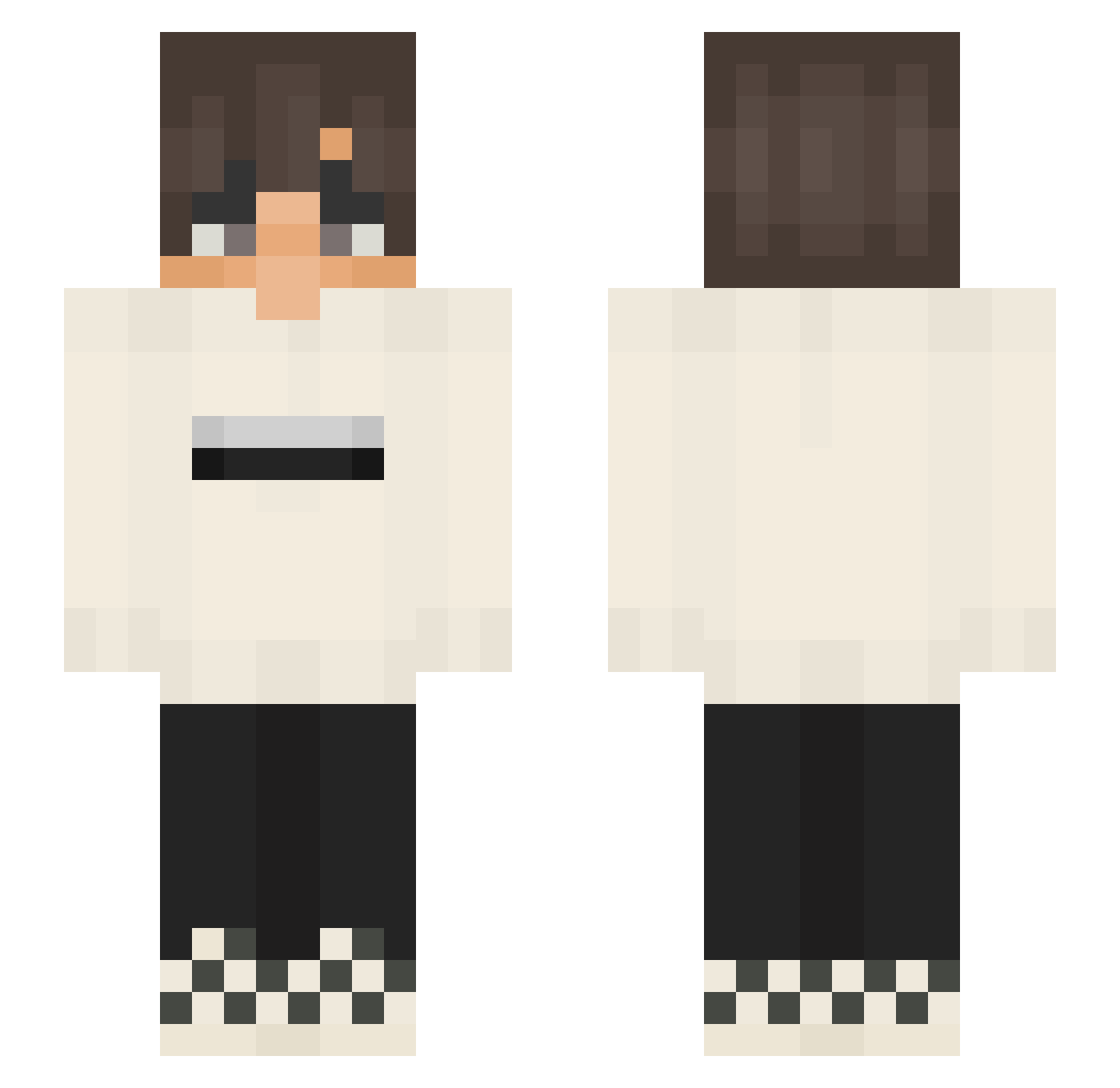 AkameBK Minecraft skin, front and back view