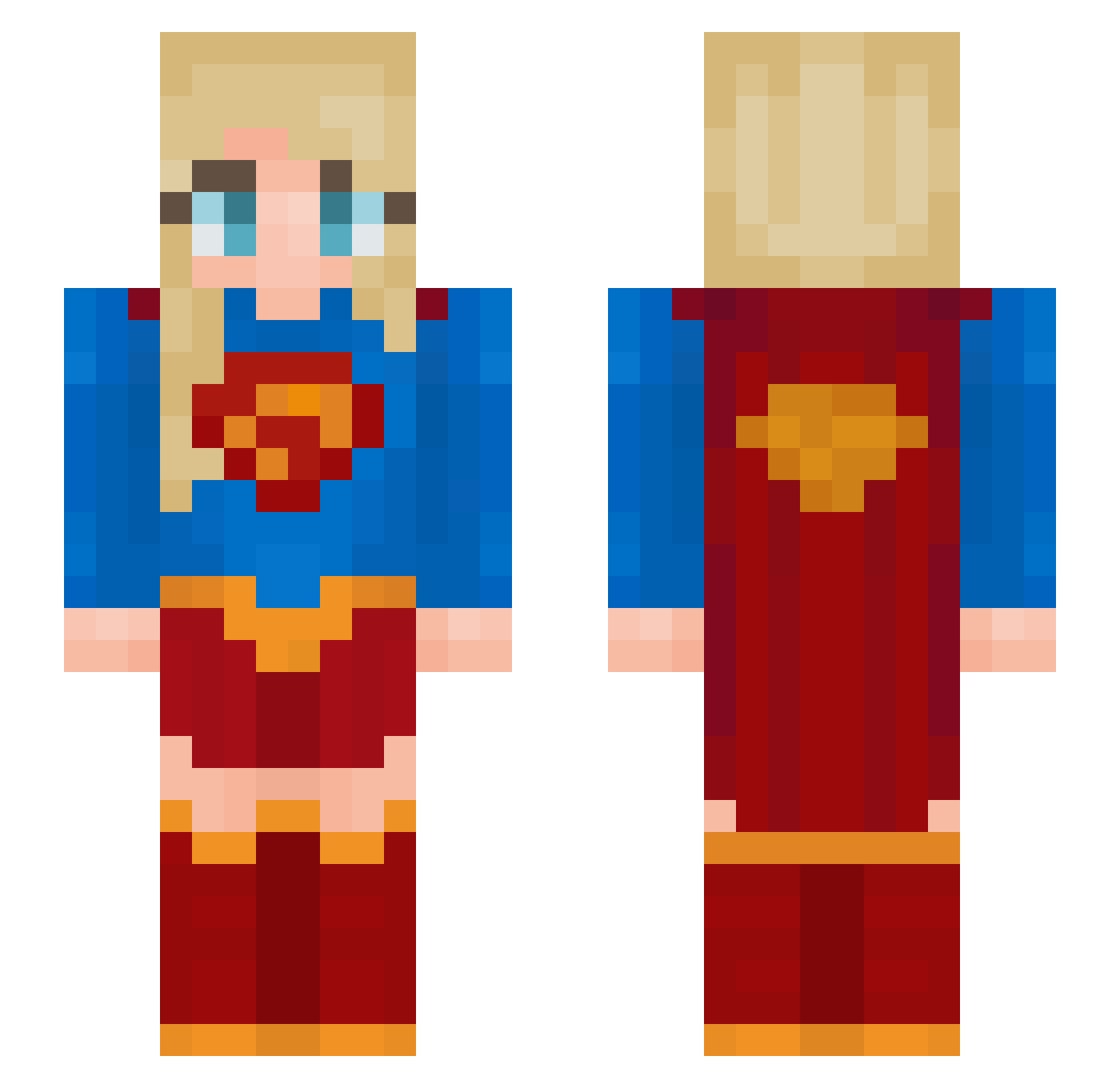 DangerousWish Minecraft skin, front and back view