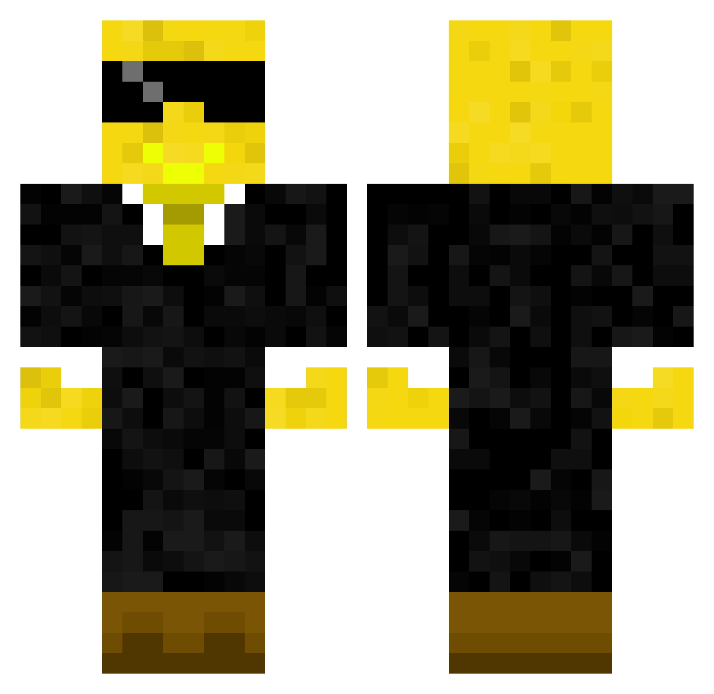 Ultimobanana Minecraft skin, front and back view