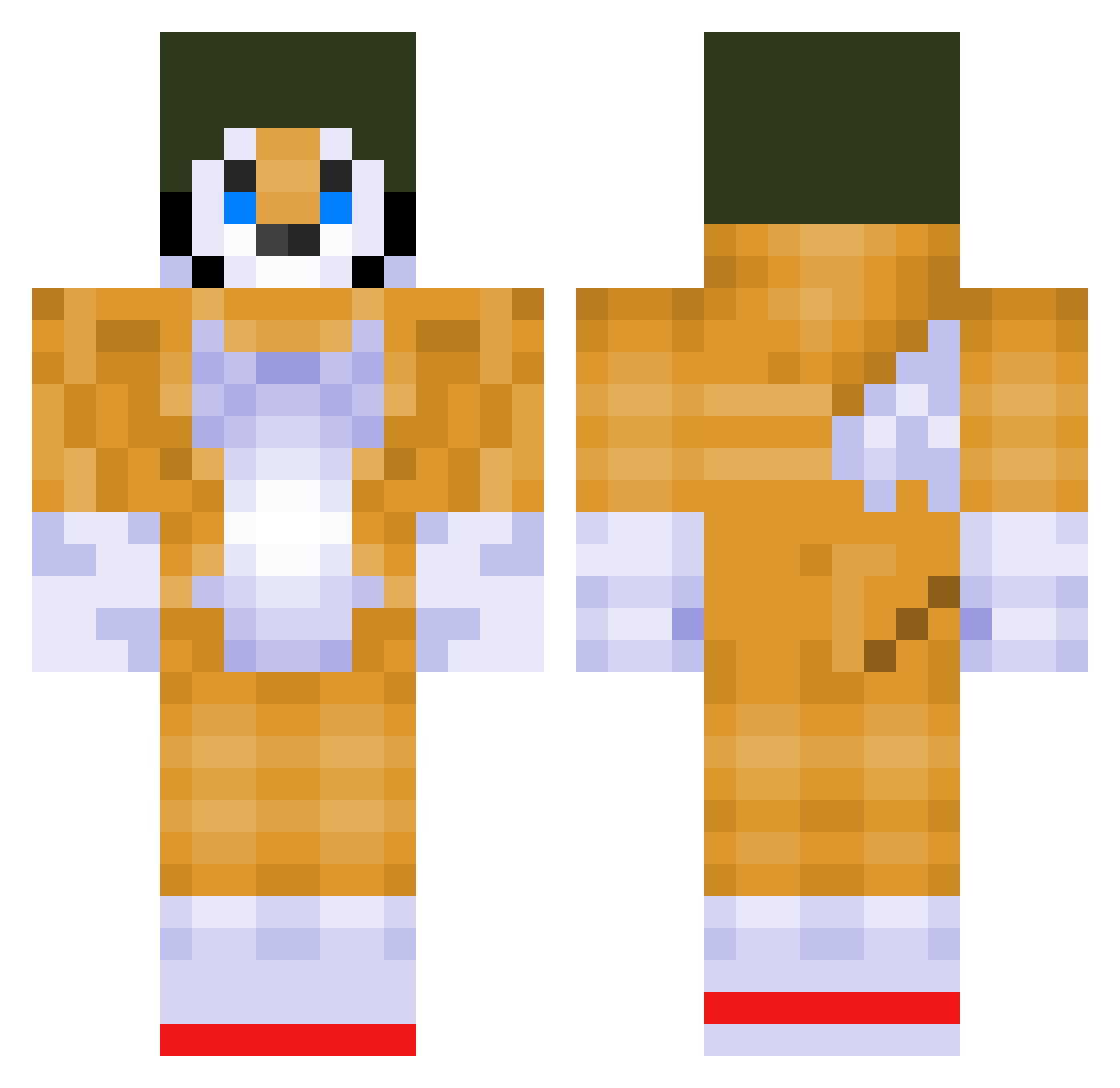 Becuska2007 Minecraft skin, front and back view