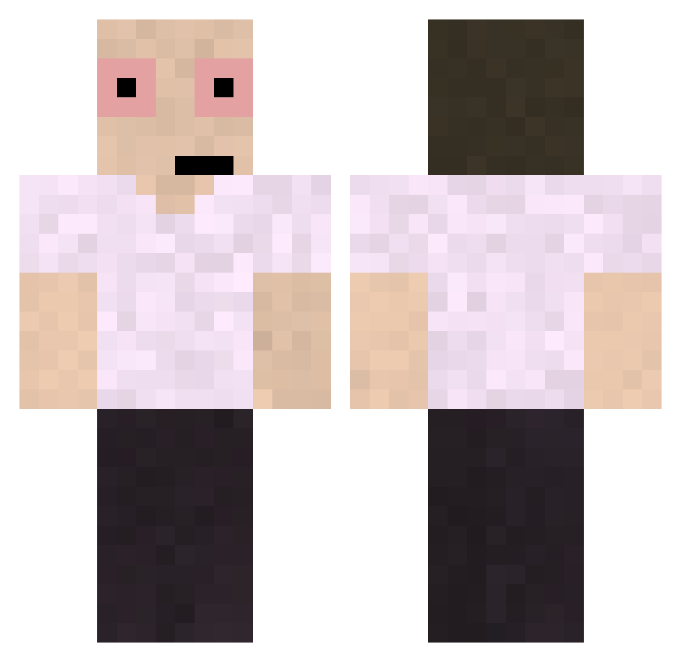 MrKaczka11 Minecraft skin, front and back view