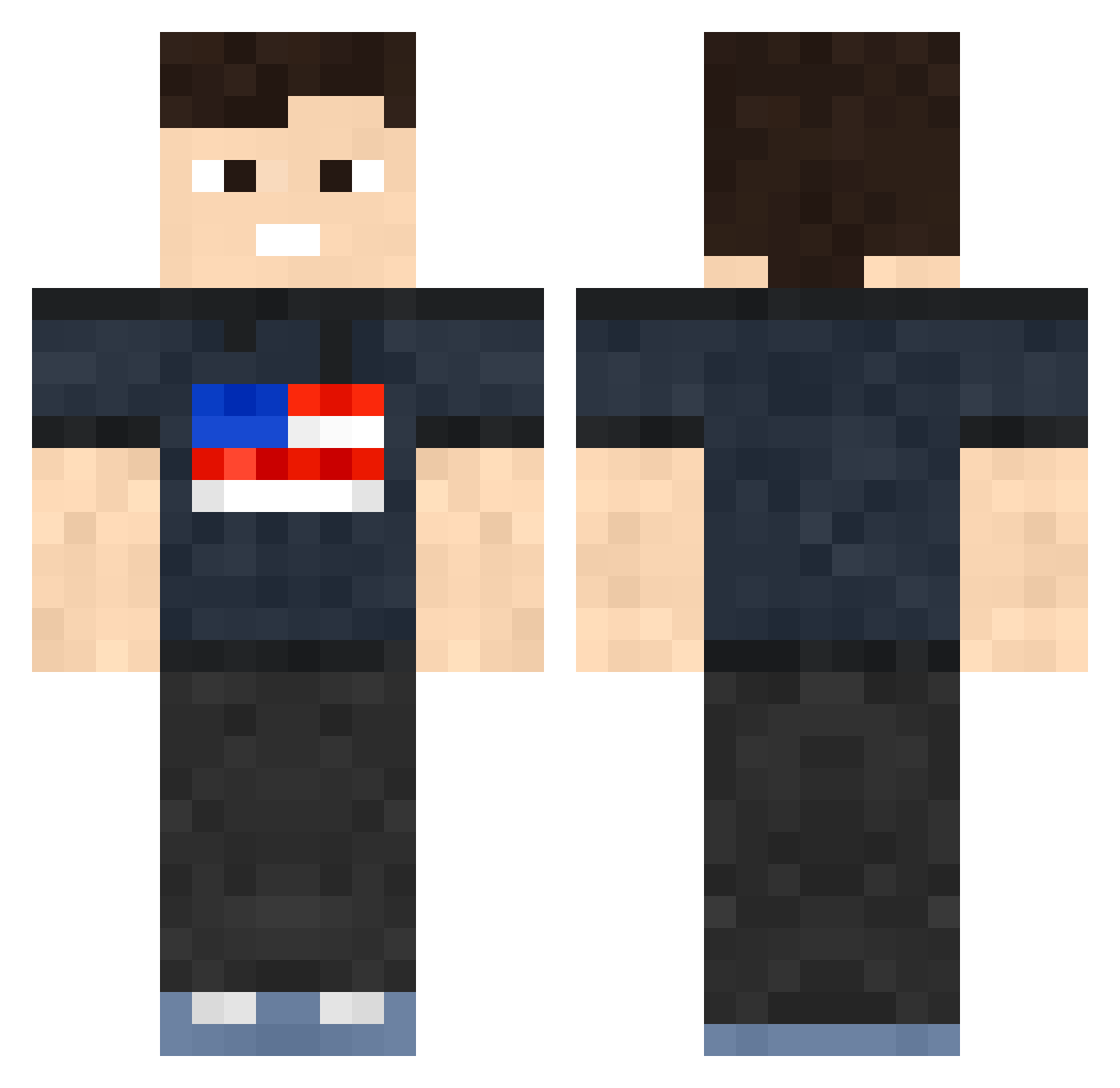 POJAMAN Minecraft skin, front and back view