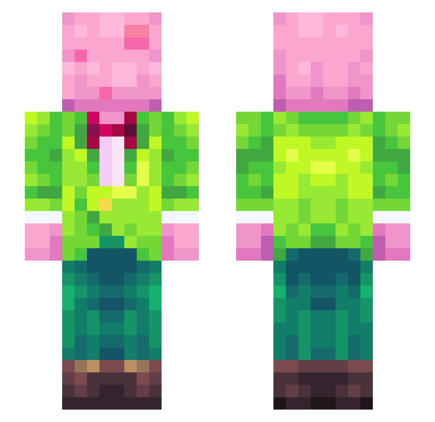 TugkanDeMan Minecraft skin, front and back view